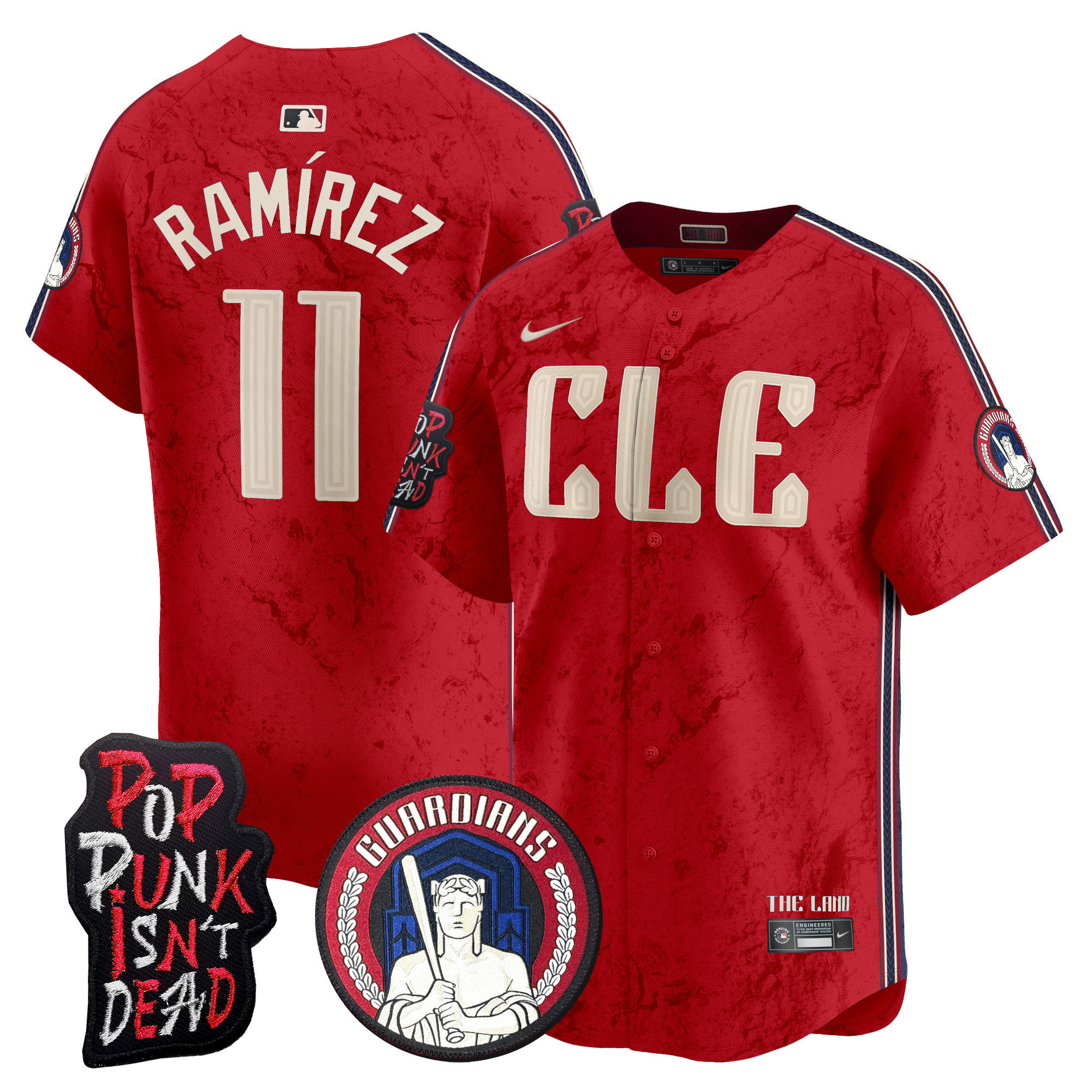 Men's Cleveland Guardians MGK Patch Vapor Premier Limited Jersey - All Stitched