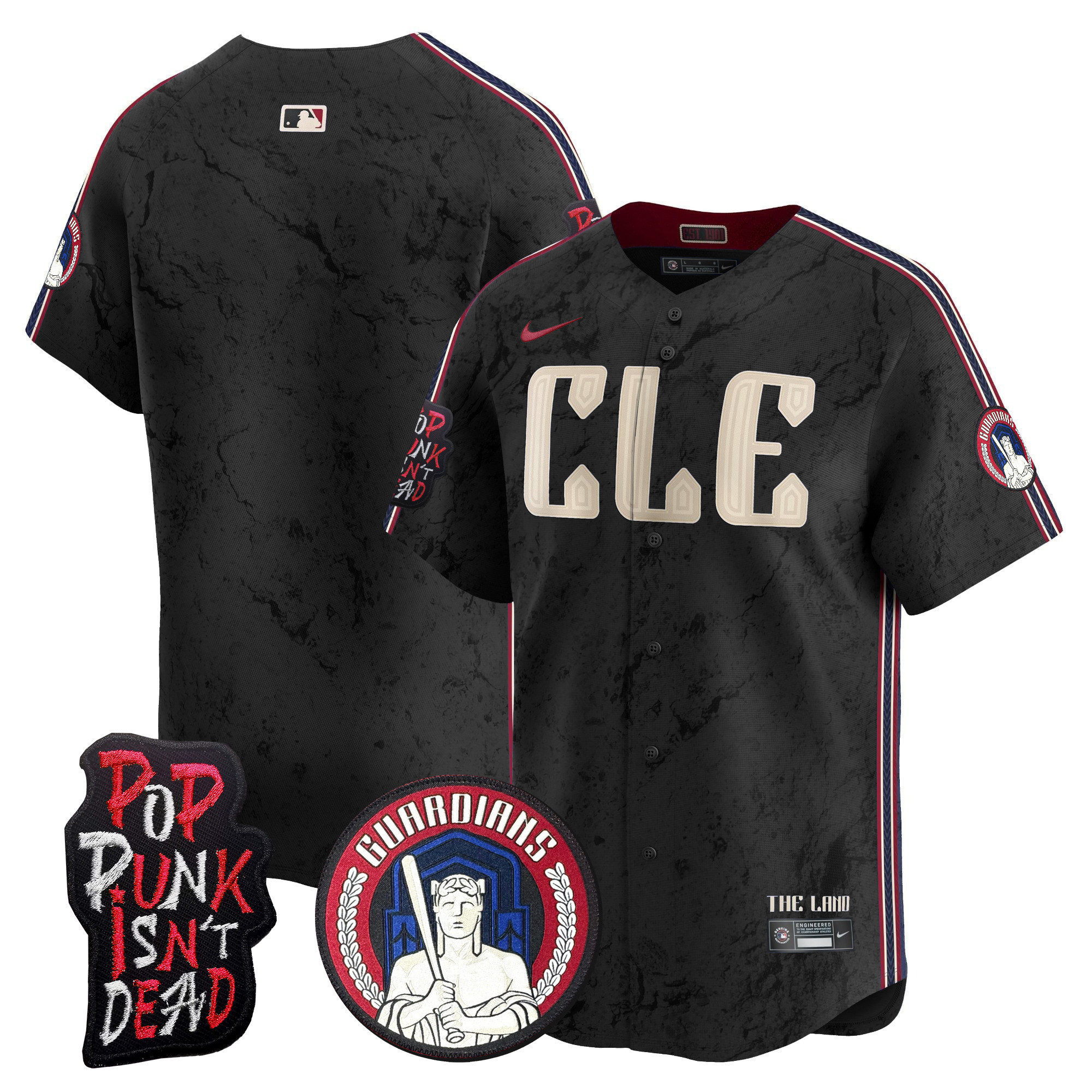 Men's Cleveland Guardians MGK Patch Vapor Premier Limited Jersey - All Stitched