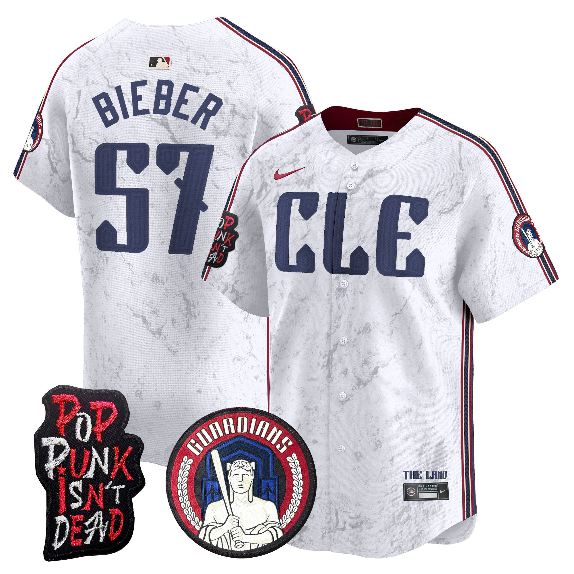 Men's Cleveland Guardians MGK Patch Vapor Premier Limited Jersey - All Stitched