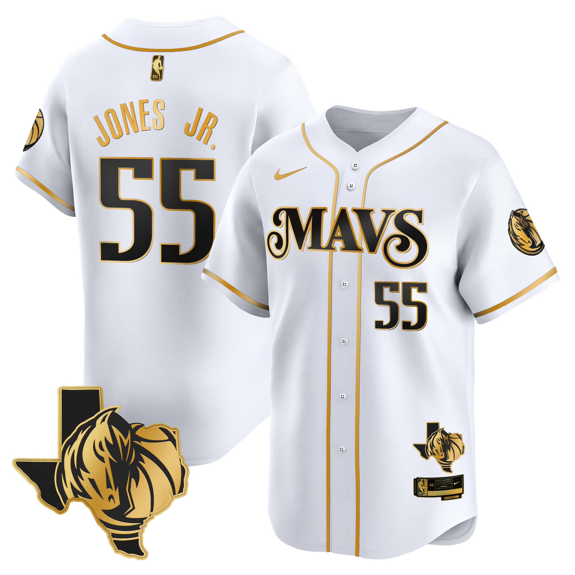 Men's Dallas Mavericks Texas Patch Baseball Jersey - All Stitched