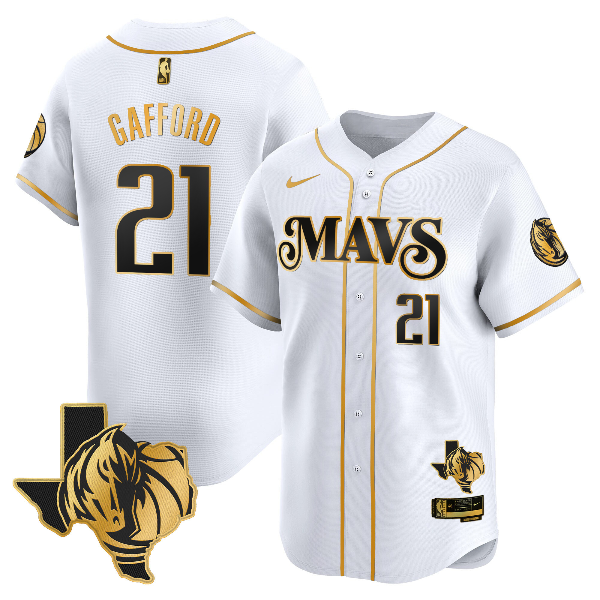 Men's Dallas Mavericks Texas Patch Baseball Jersey - All Stitched