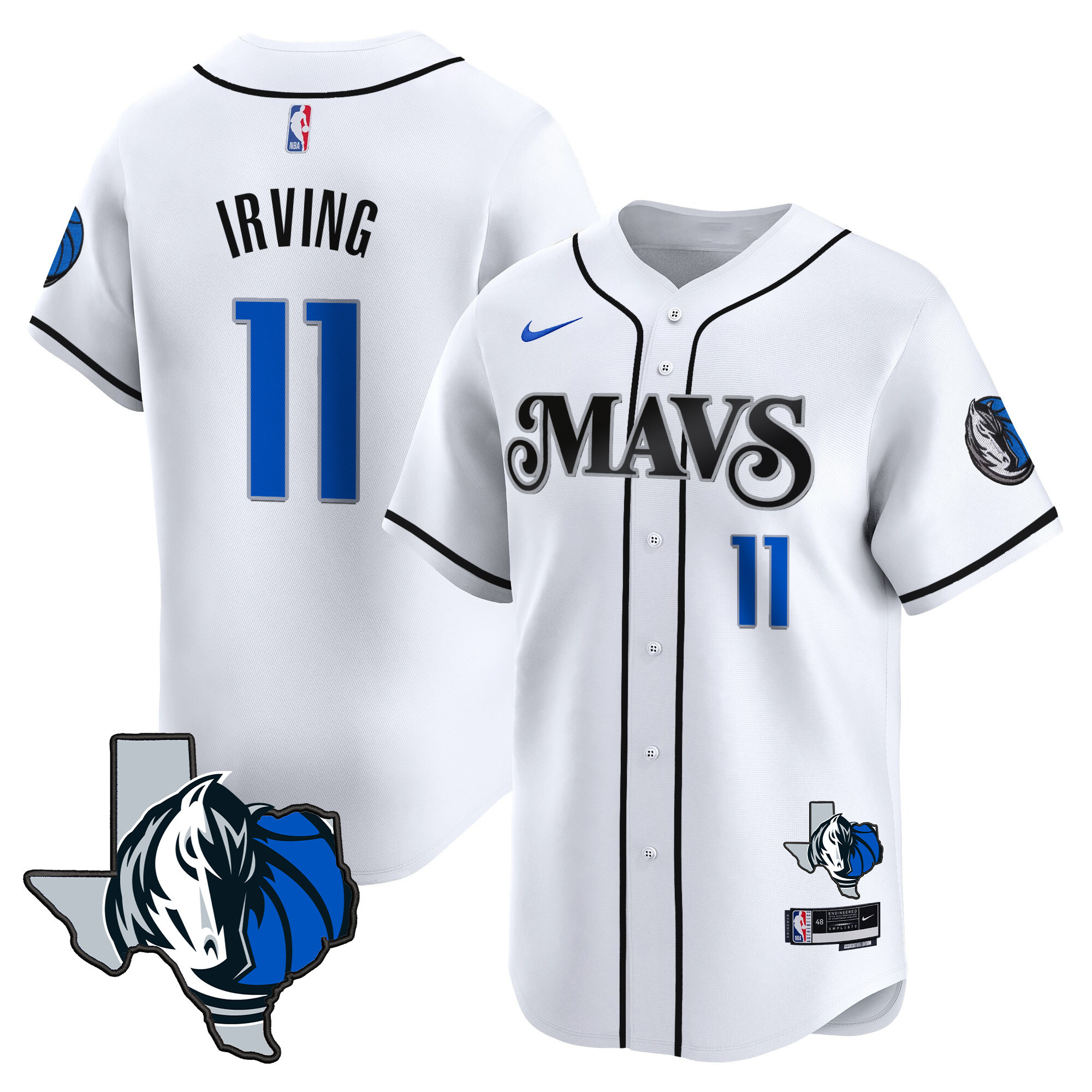 Men's Dallas Mavericks Texas Patch Baseball Jersey - All Stitched