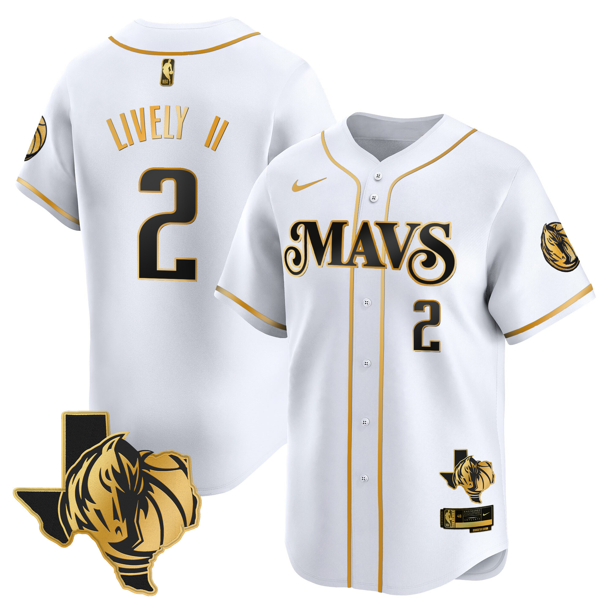 Men's Dallas Mavericks Texas Patch Baseball Jersey - All Stitched