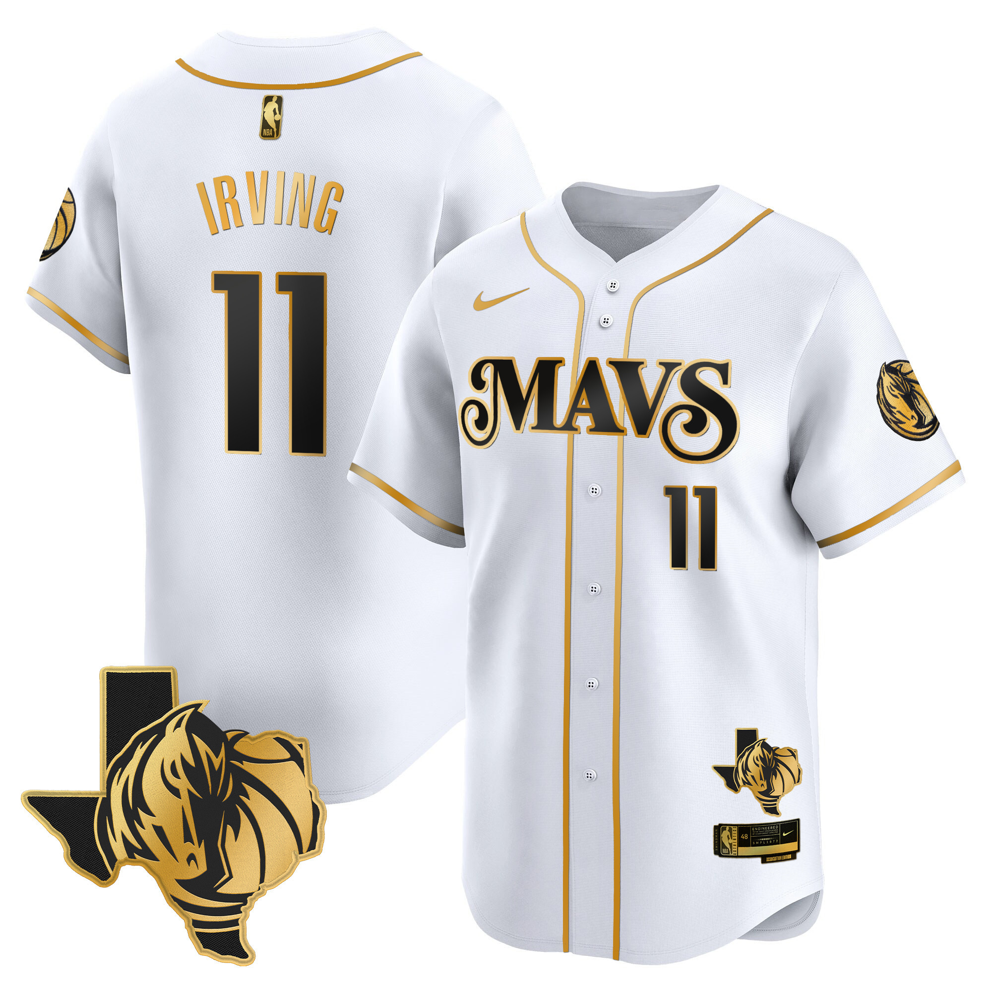 Men's Dallas Mavericks Texas Patch Baseball Jersey - All Stitched