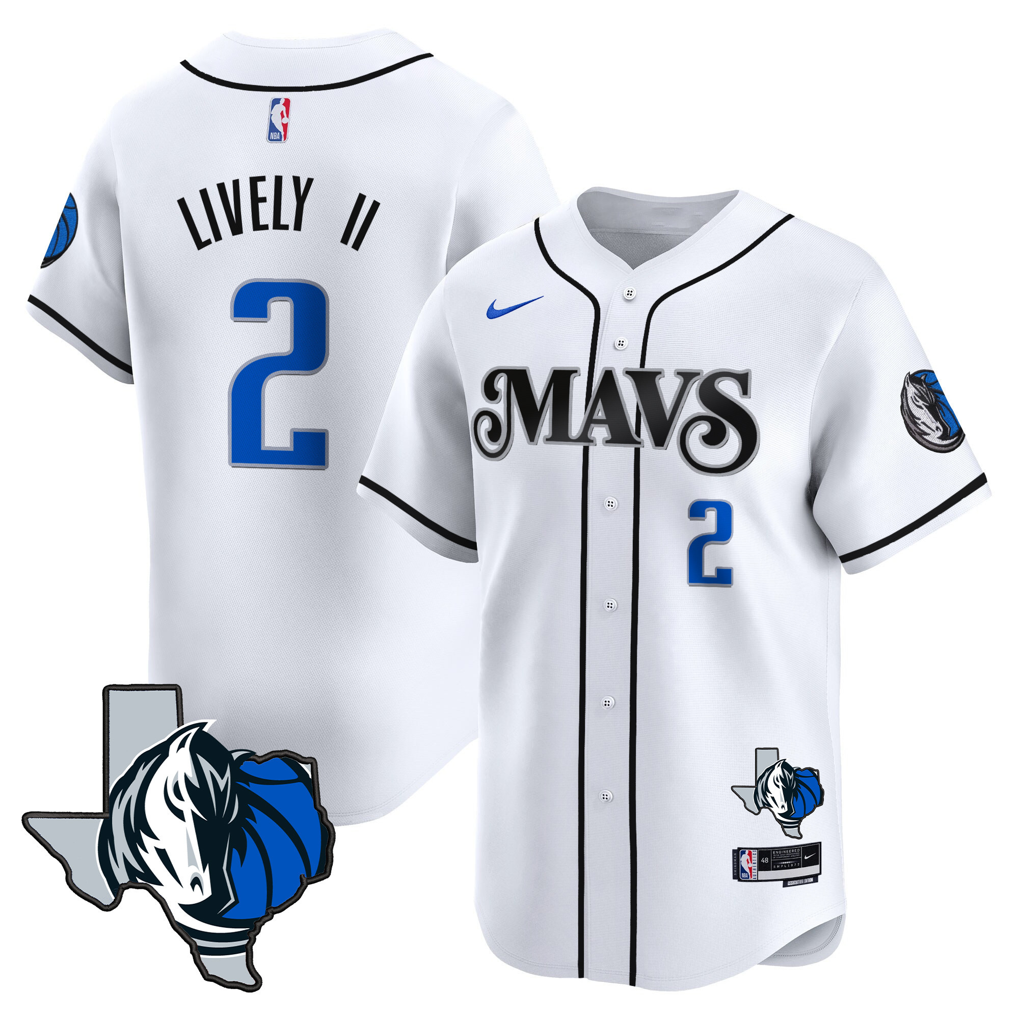 Men's Dallas Mavericks Texas Patch Baseball Jersey - All Stitched