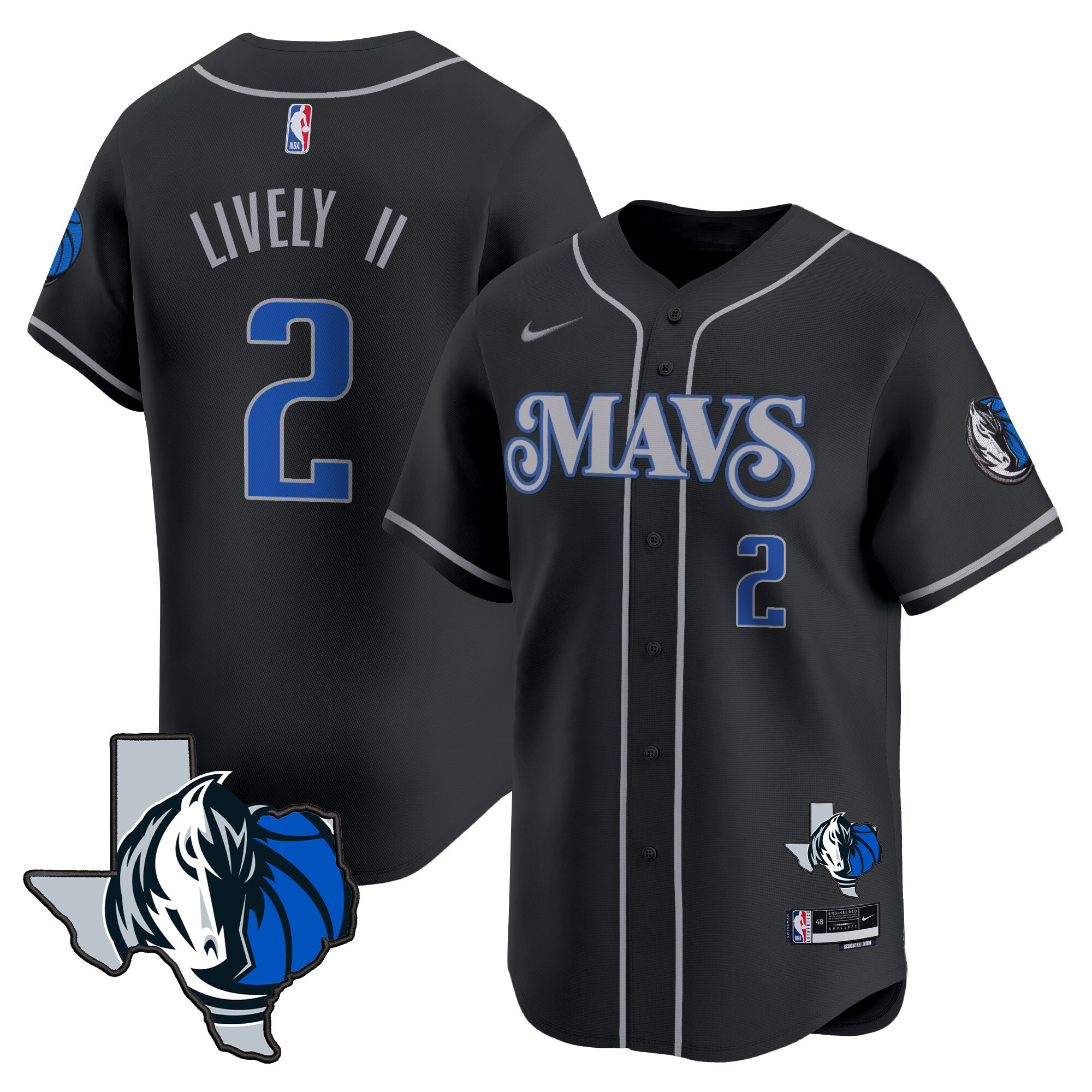 Men's Dallas Mavericks Texas Patch Baseball Jersey - All Stitched