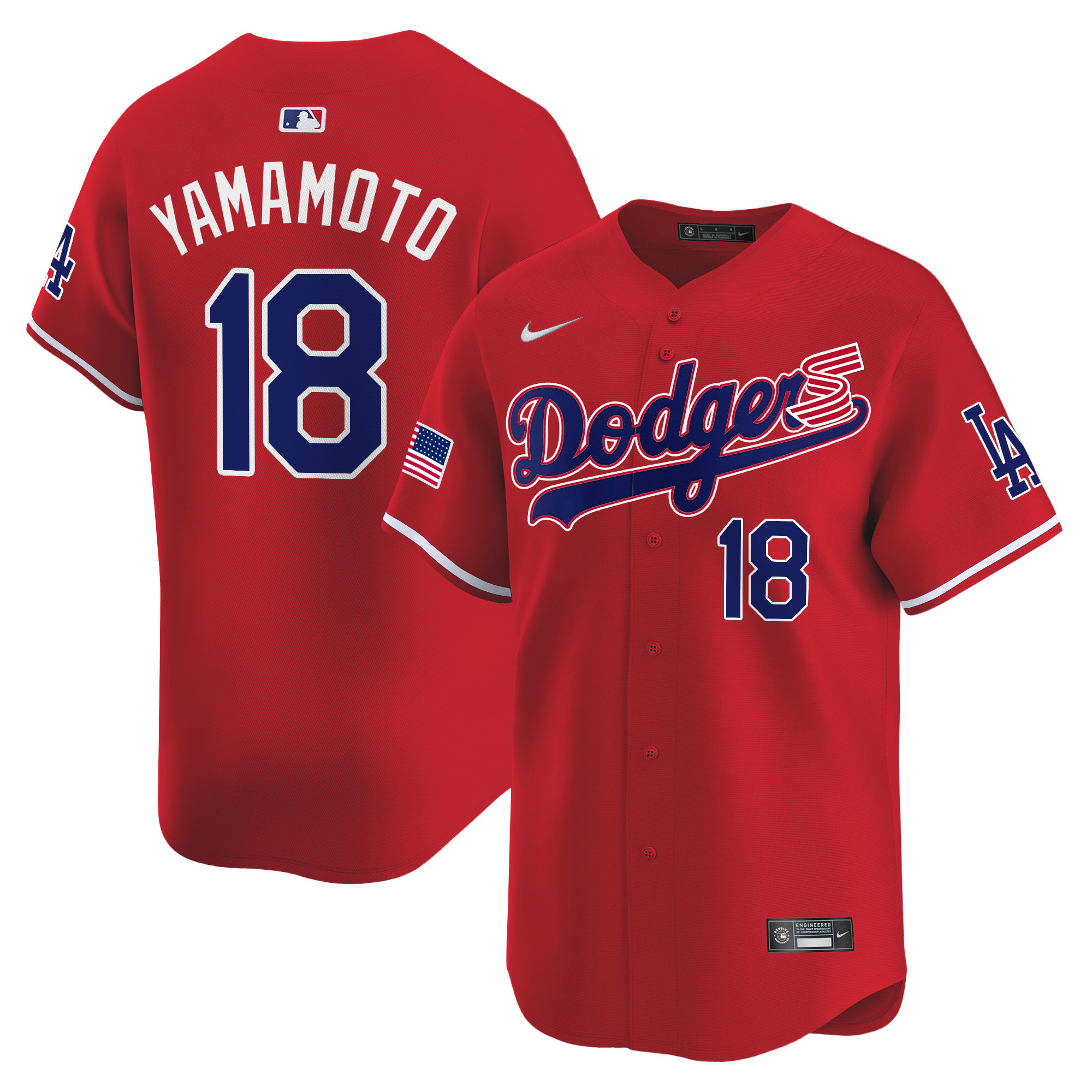 Men's Dodgers 2024 Independence Day Vapor Premier Limited Jersey - All Stitched