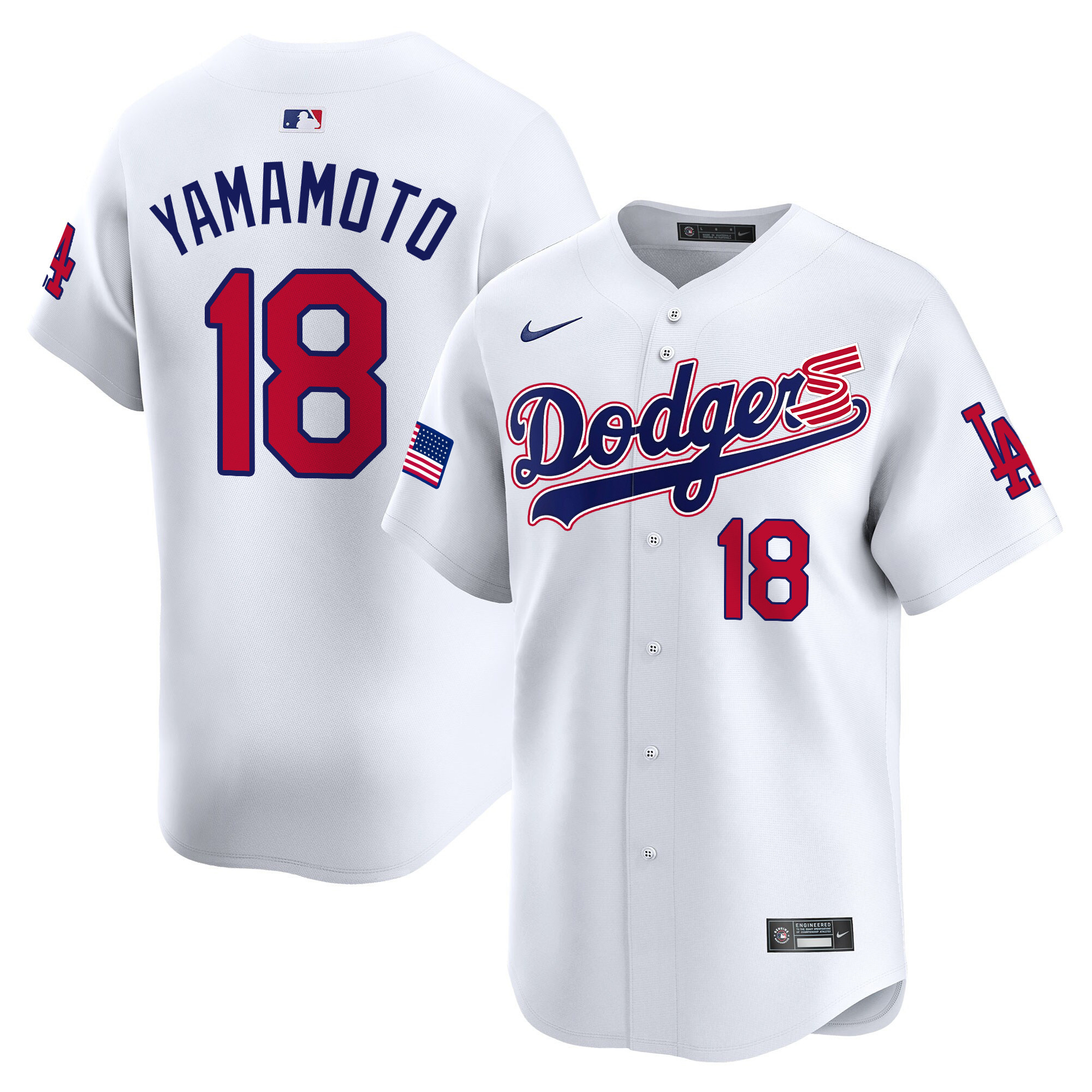 Men's Dodgers 2024 Independence Day Vapor Premier Limited Jersey - All Stitched