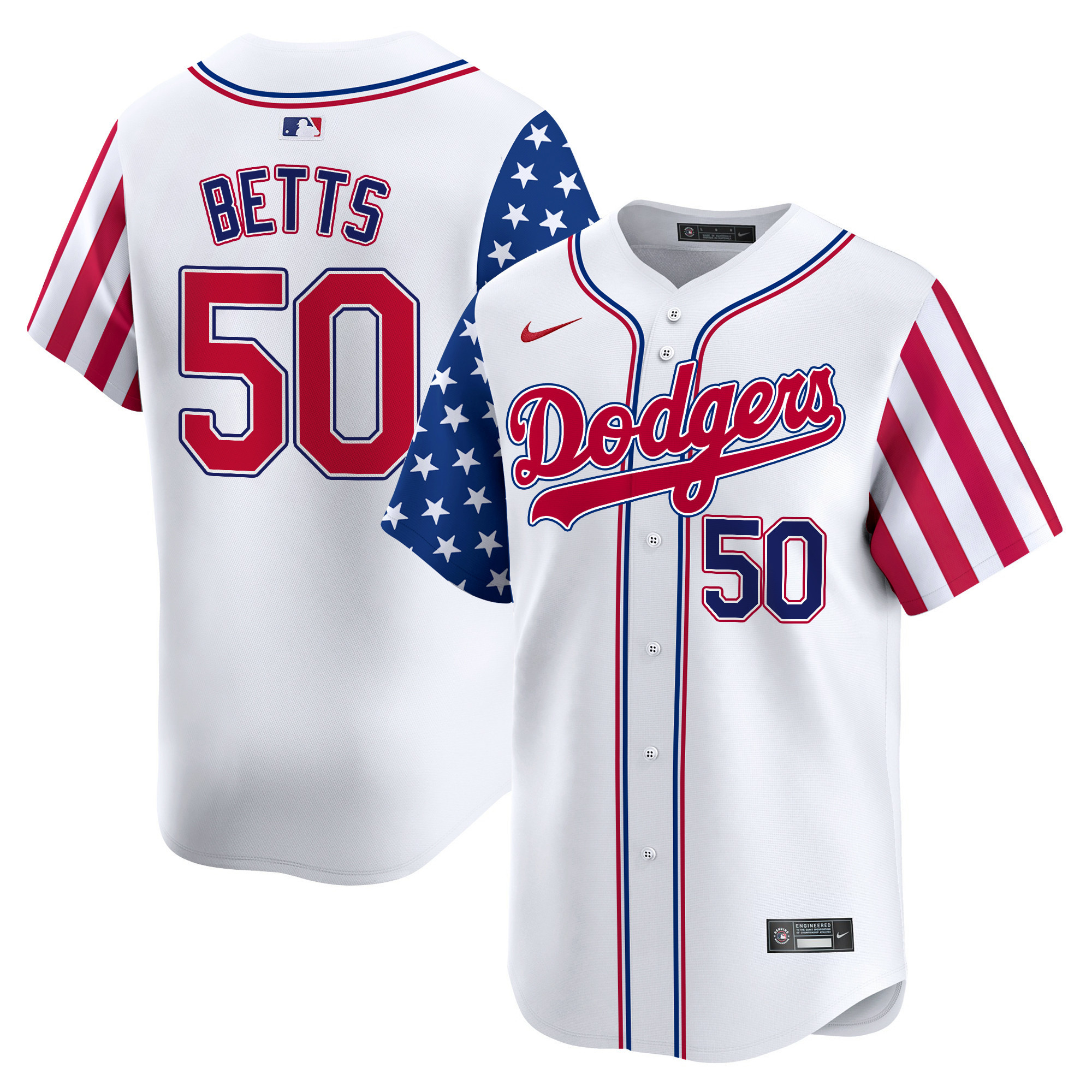 Men's Dodgers 2024 Independence Day Vapor Premier Limited Jersey V2 - All Stitched