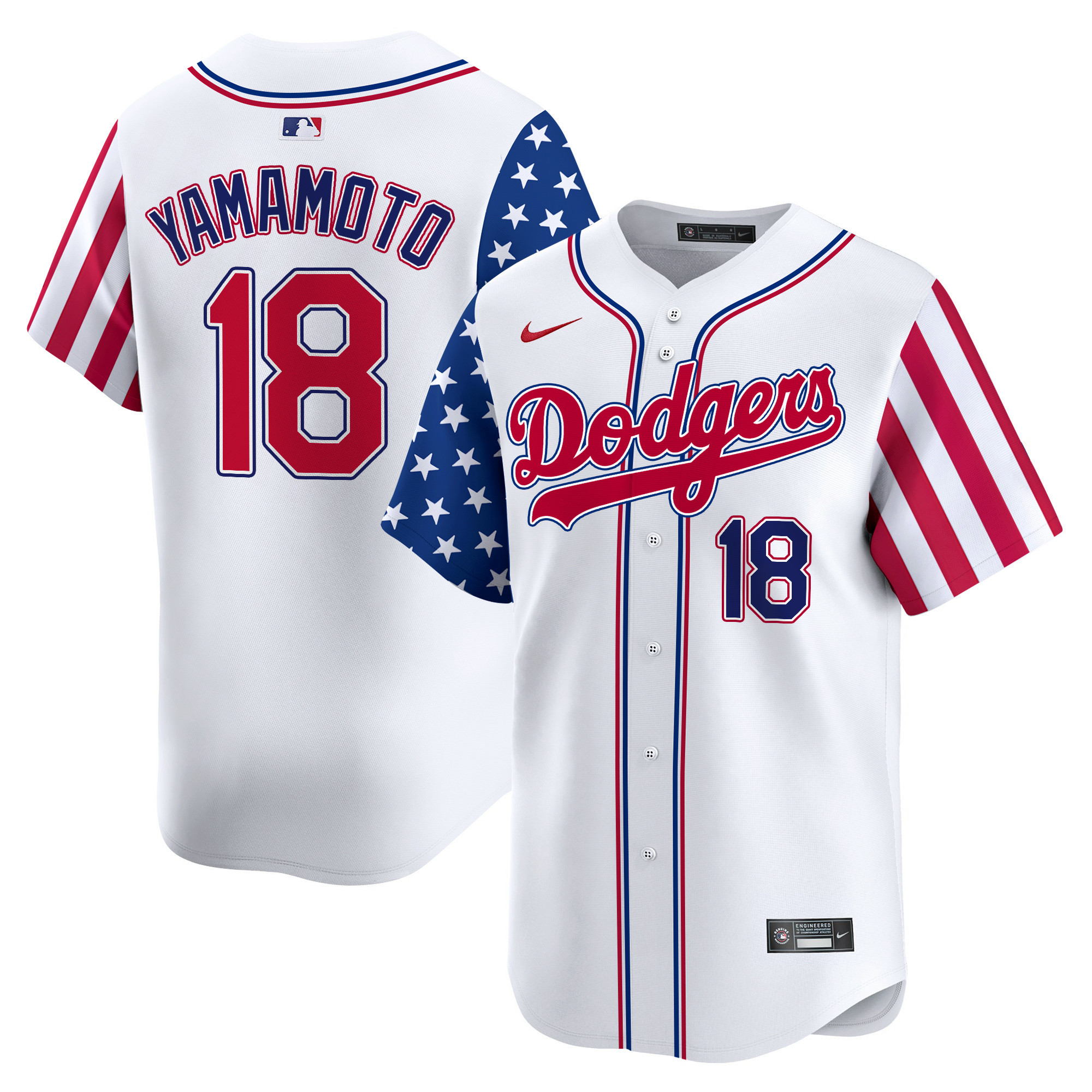 Men's Dodgers 2024 Independence Day Vapor Premier Limited Jersey V2 - All Stitched
