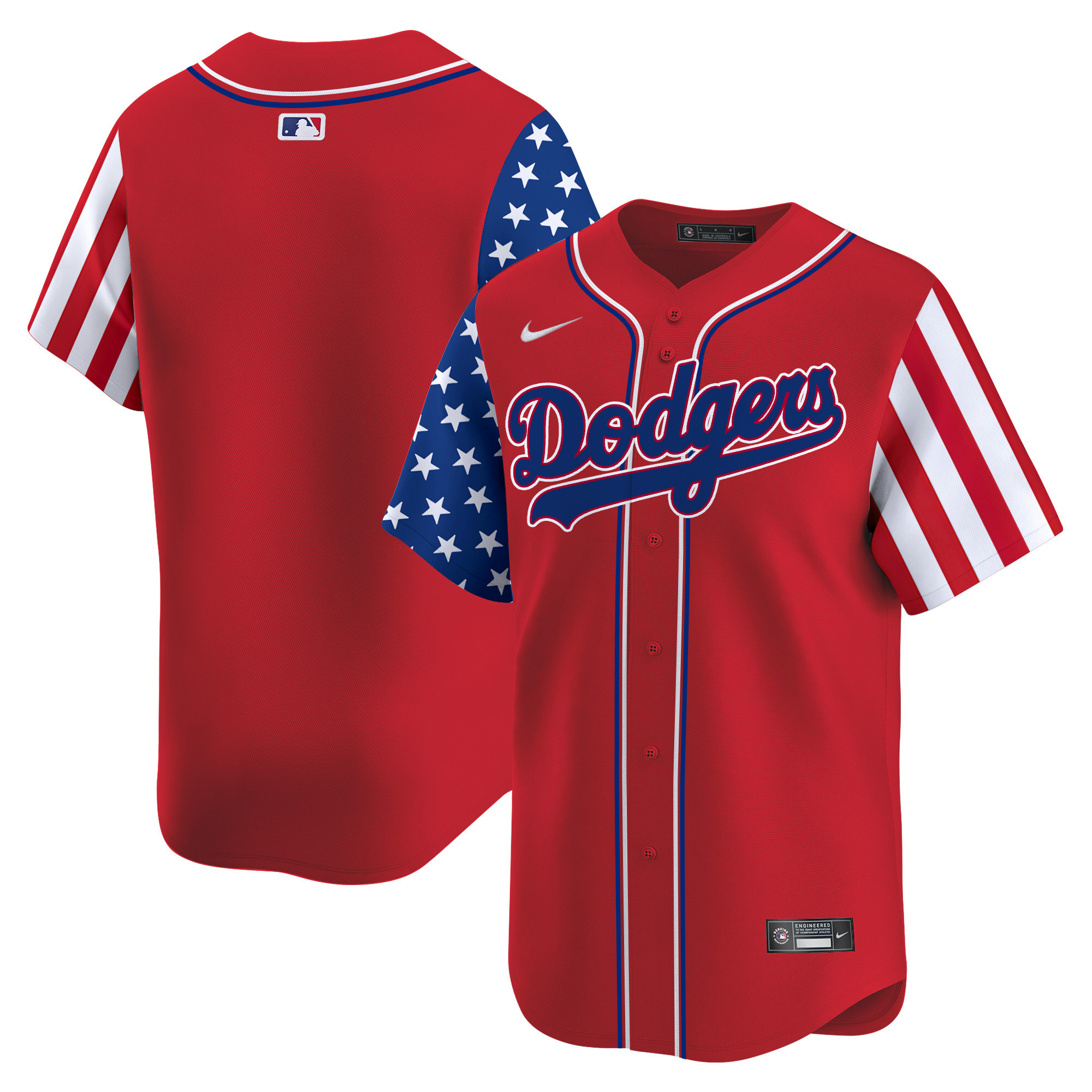 Men's Dodgers 2024 Independence Day Vapor Premier Limited Jersey V2 - All Stitched