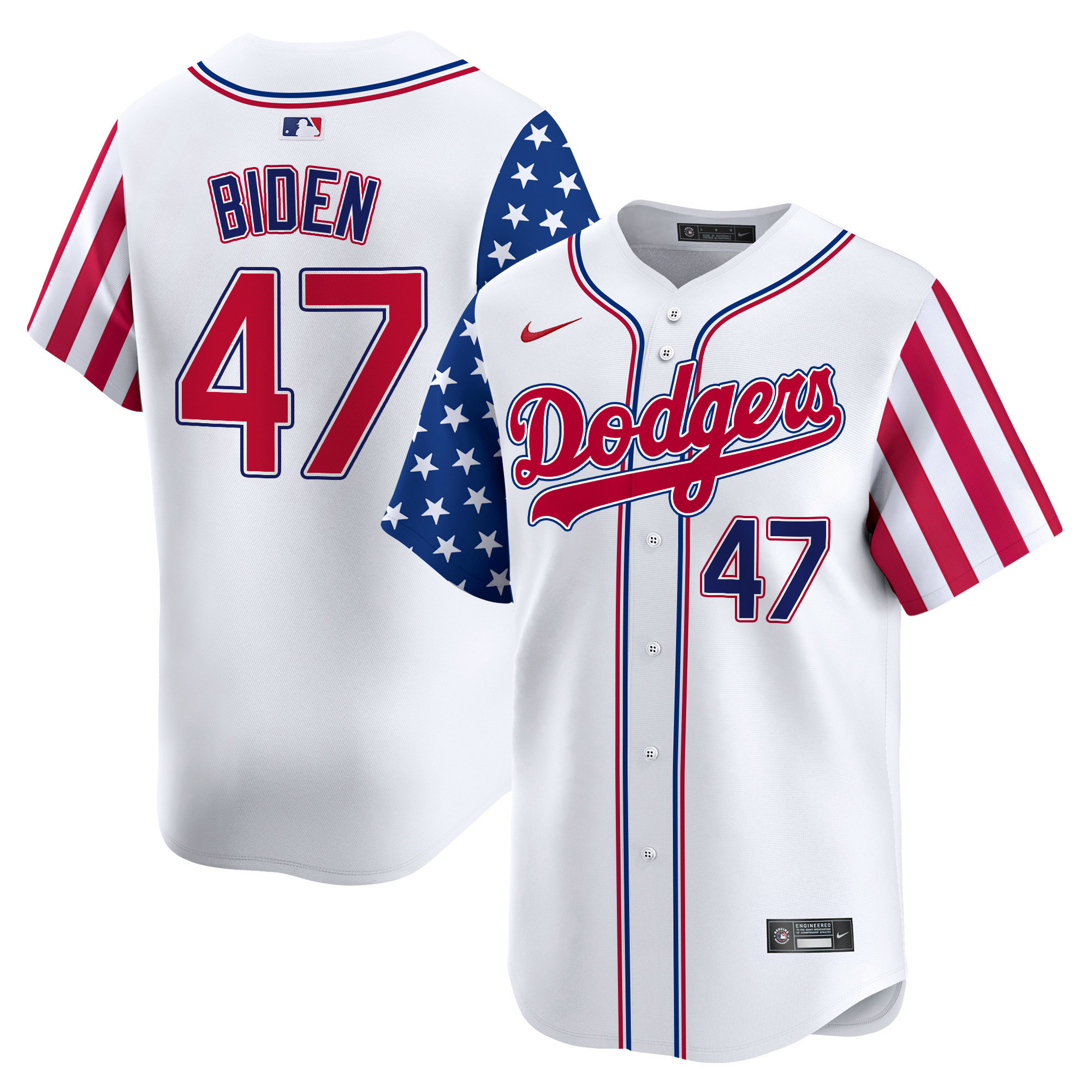 Men's Dodgers 2024 Independence Day Vapor Premier Limited Jersey V2 - All Stitched