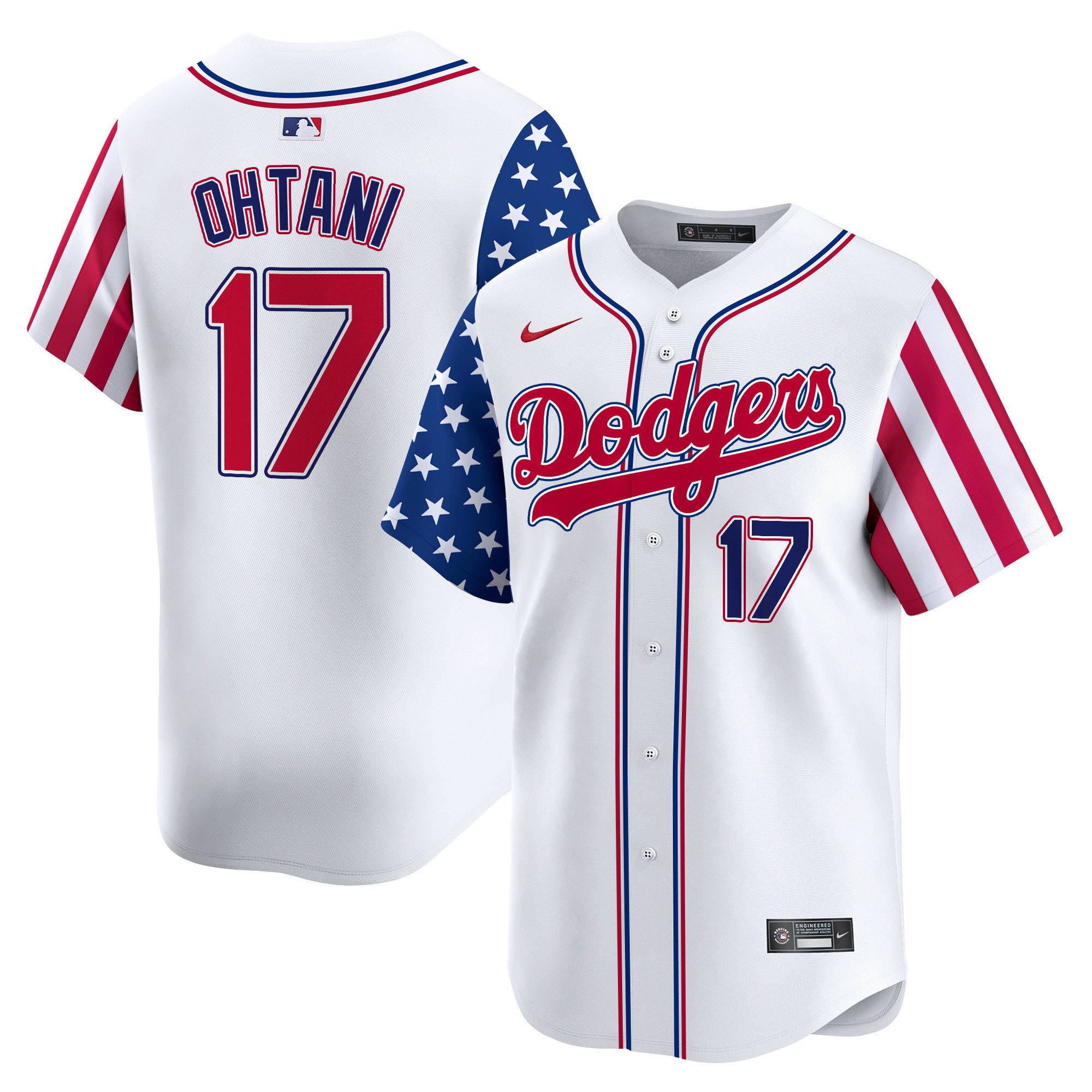 Men's Dodgers 2024 Independence Day Vapor Premier Limited Jersey V2 - All Stitched