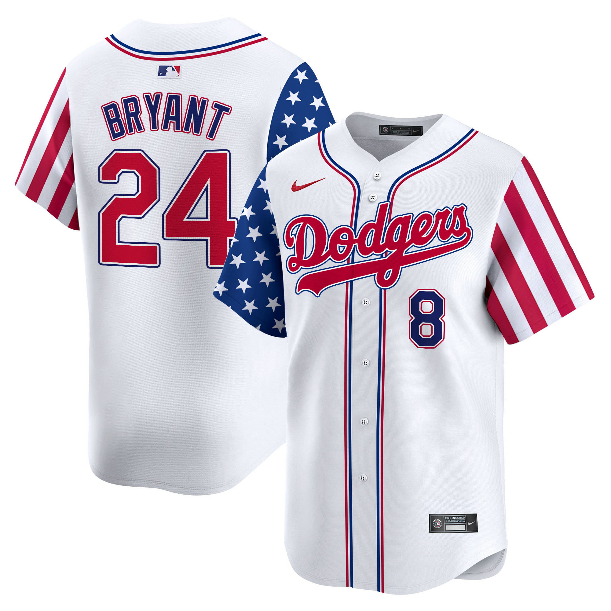 Men's Dodgers 2024 Independence Day Vapor Premier Limited Jersey V2 - All Stitched