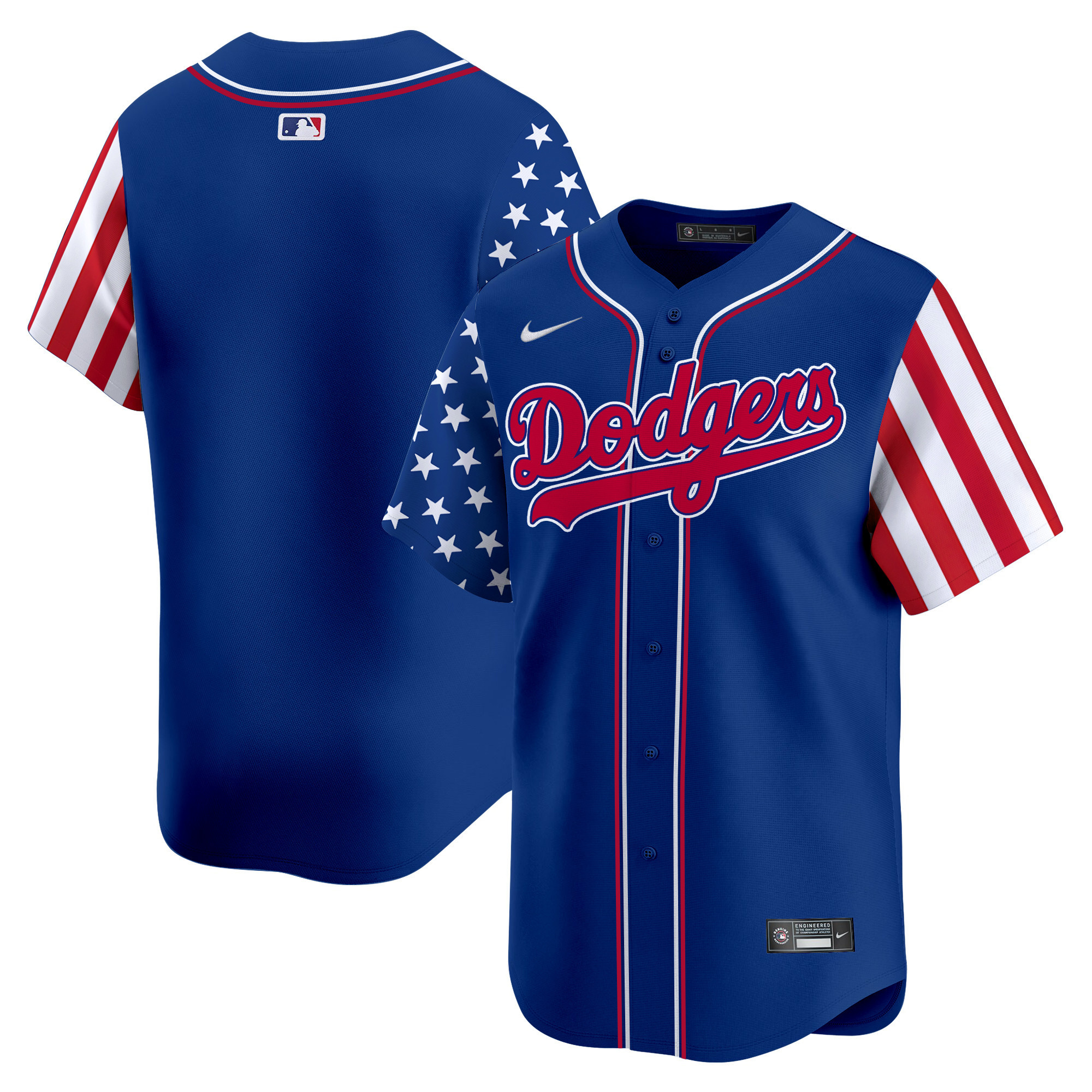 Men's Dodgers 2024 Independence Day Vapor Premier Limited Jersey V2 - All Stitched