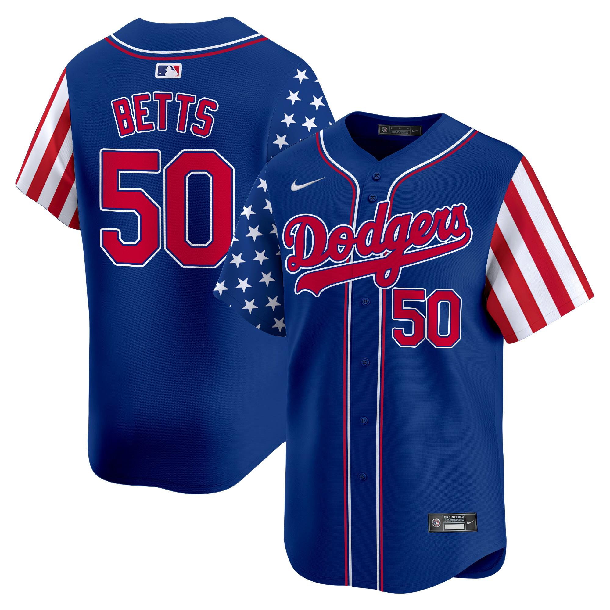 Men's Dodgers 2024 Independence Day Vapor Premier Limited Jersey V2 - All Stitched