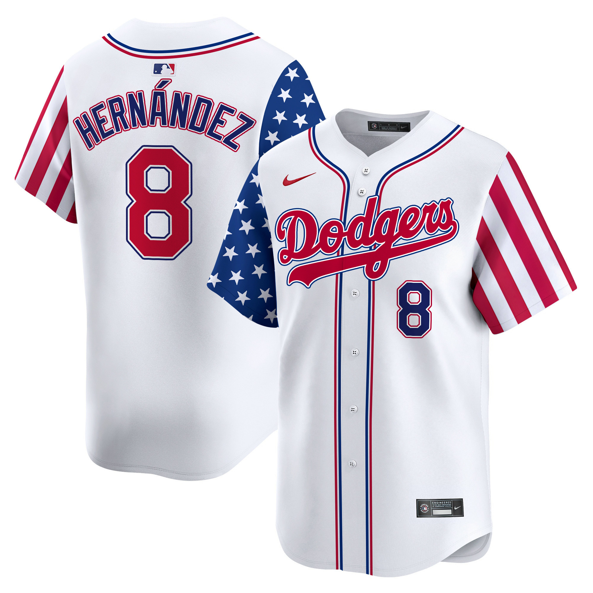 Men's Dodgers 2024 Independence Day Vapor Premier Limited Jersey V2 - All Stitched
