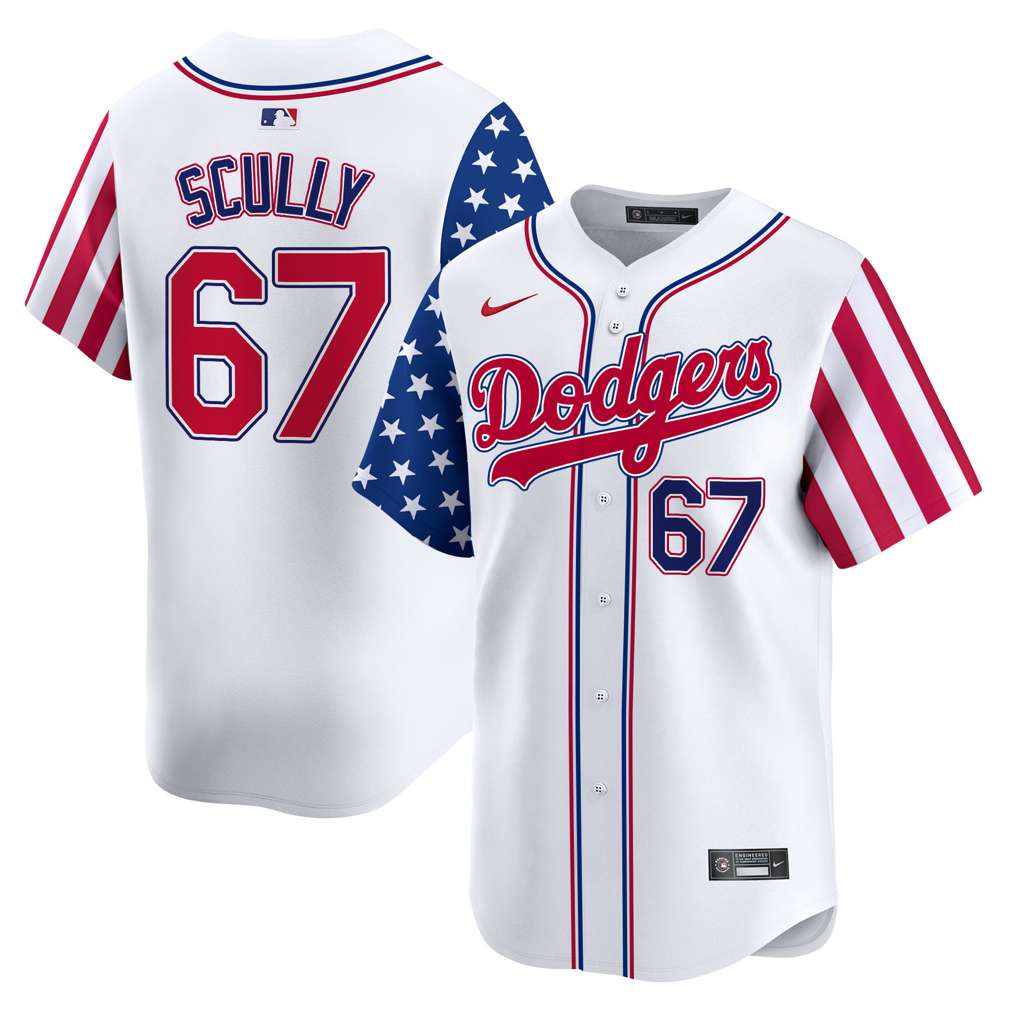 Men's Dodgers 2024 Independence Day Vapor Premier Limited Jersey V2 - All Stitched