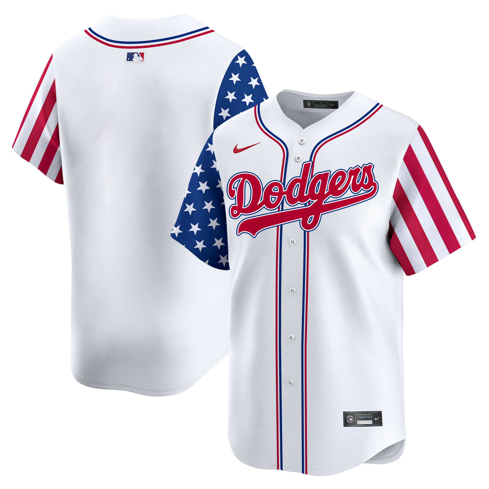 Men's Dodgers 2024 Independence Day Vapor Premier Limited Jersey V2 - All Stitched