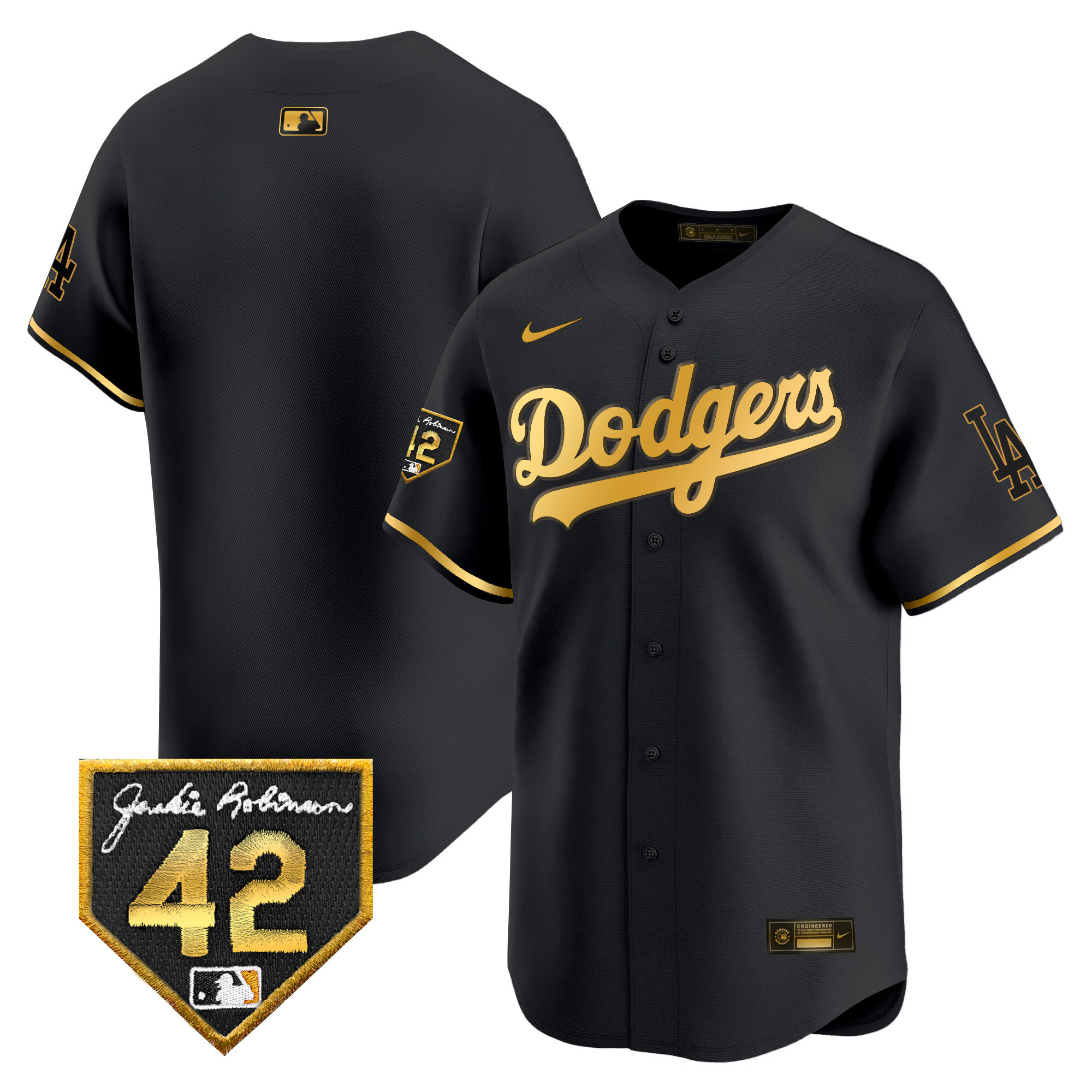 Men's Dodgers 2024 Jackie Robinson Patch Vapor Premier Limited Jersey - All Stitched