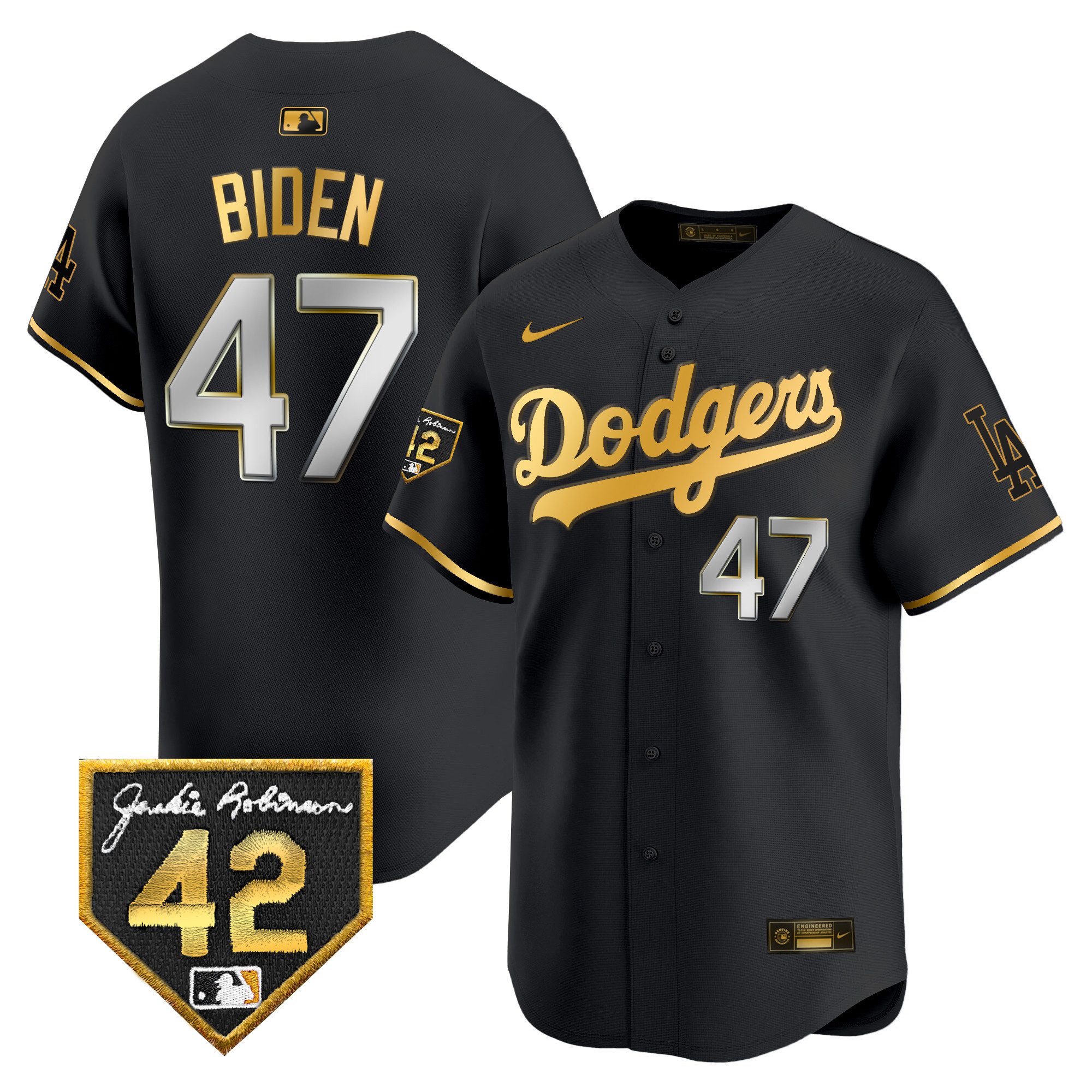 Men's Dodgers 2024 Jackie Robinson Patch Vapor Premier Limited Jersey - All Stitched