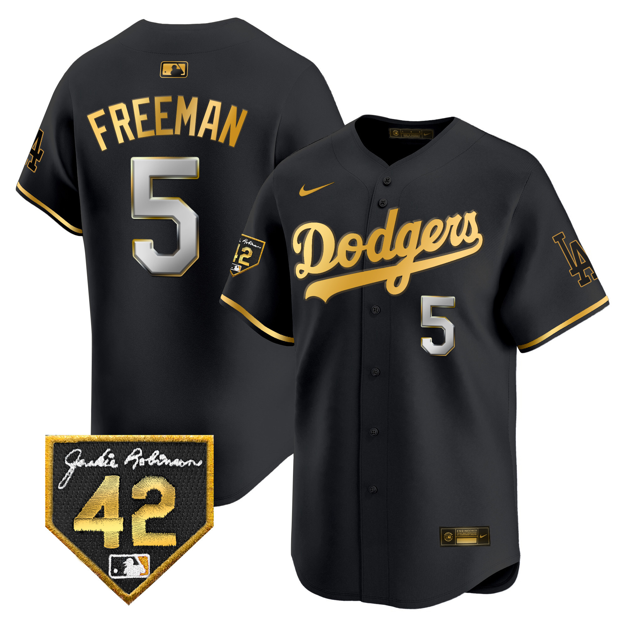Men's Dodgers 2024 Jackie Robinson Patch Vapor Premier Limited Jersey - All Stitched