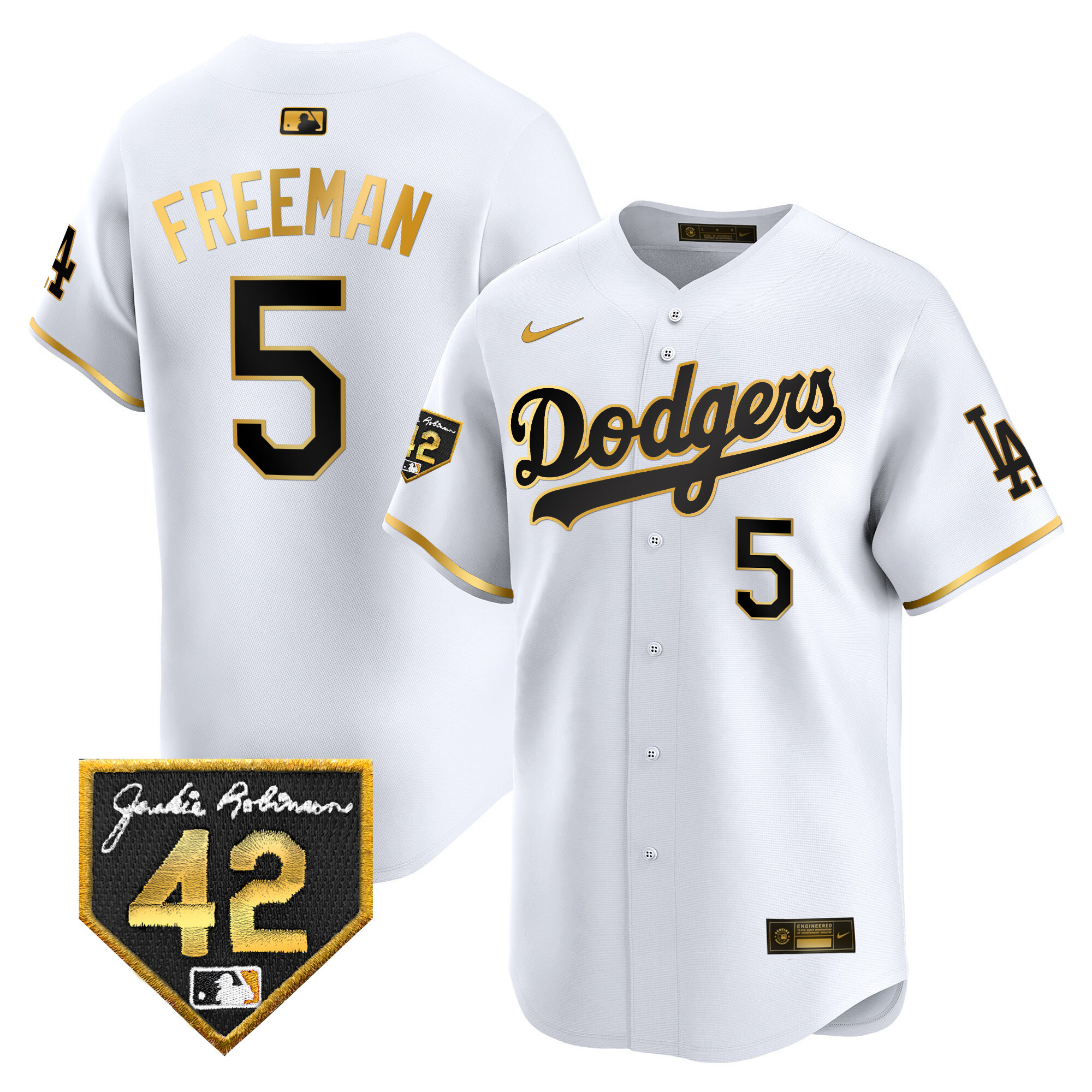 Men's Dodgers 2024 Jackie Robinson Patch Vapor Premier Limited Jersey - All Stitched