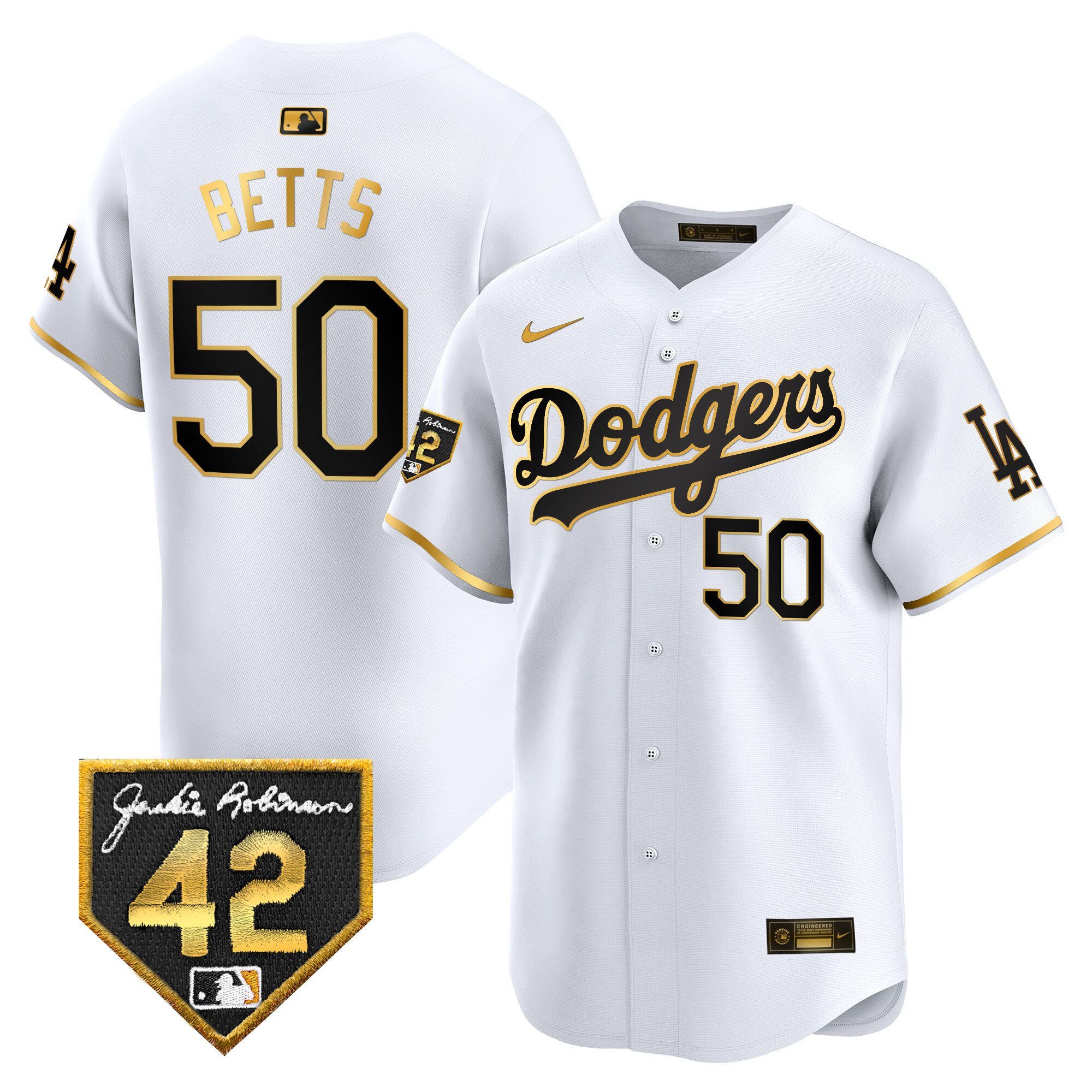 Men's Dodgers 2024 Jackie Robinson Patch Vapor Premier Limited Jersey - All Stitched