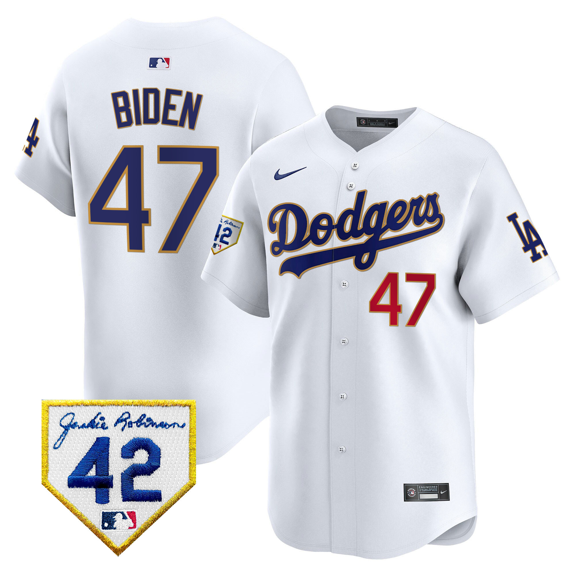 Men's Dodgers 2024 Jackie Robinson Patch Vapor Premier Limited Jersey - All Stitched