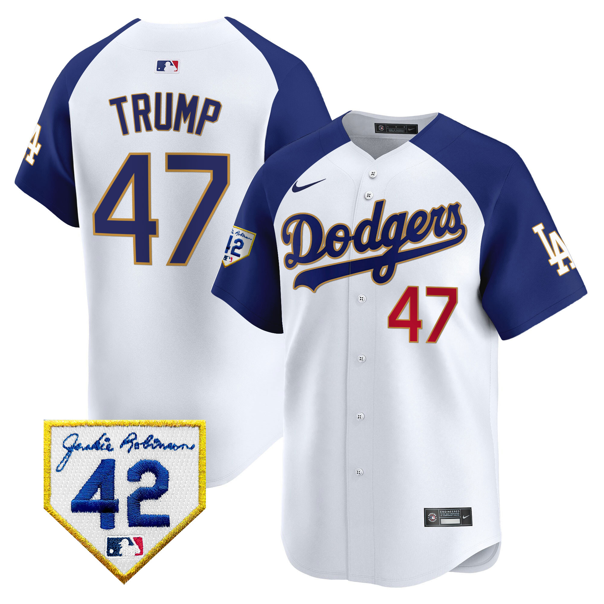 Men's Dodgers 2024 Jackie Robinson Patch Vapor Premier Limited Jersey - All Stitched