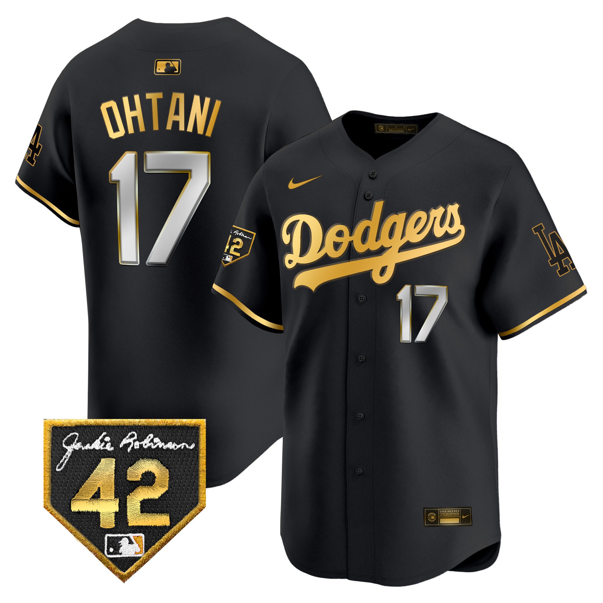 Men's Dodgers 2024 Jackie Robinson Patch Vapor Premier Limited Jersey - All Stitched