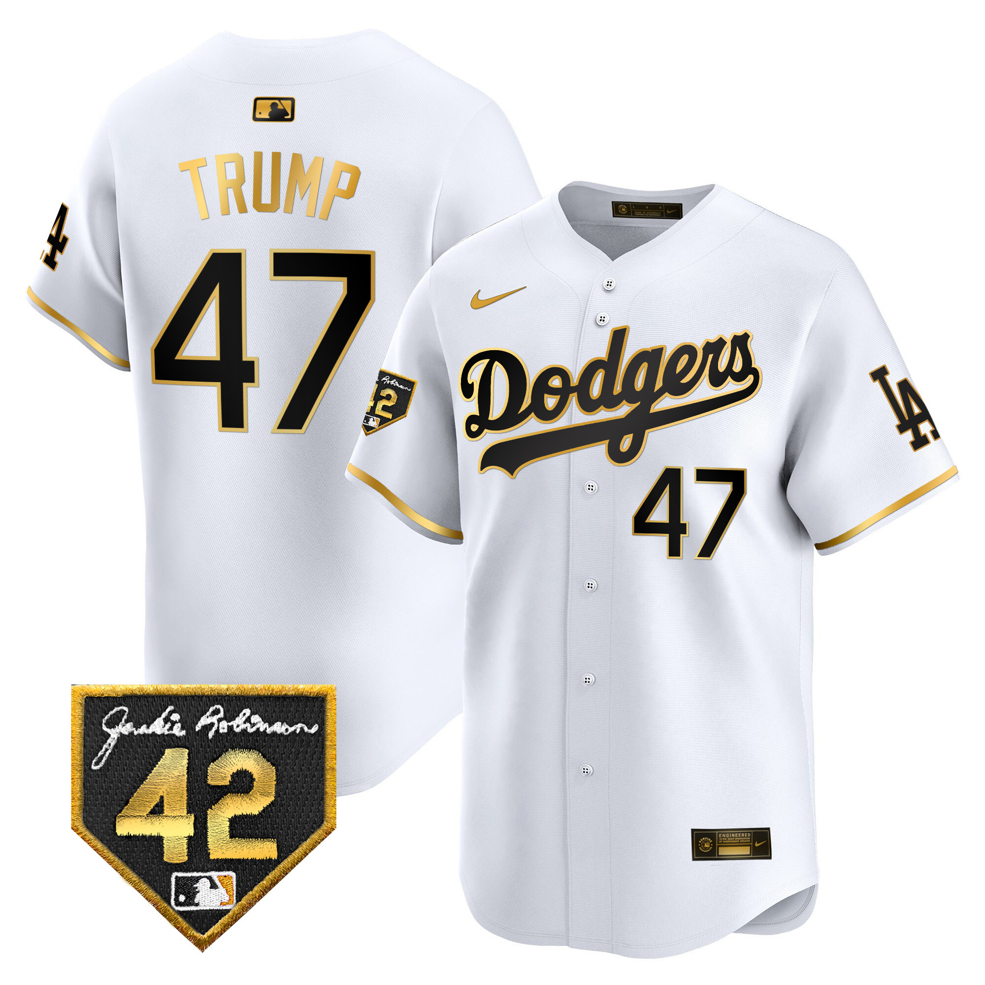 Men's Dodgers 2024 Jackie Robinson Patch Vapor Premier Limited Jersey - All Stitched