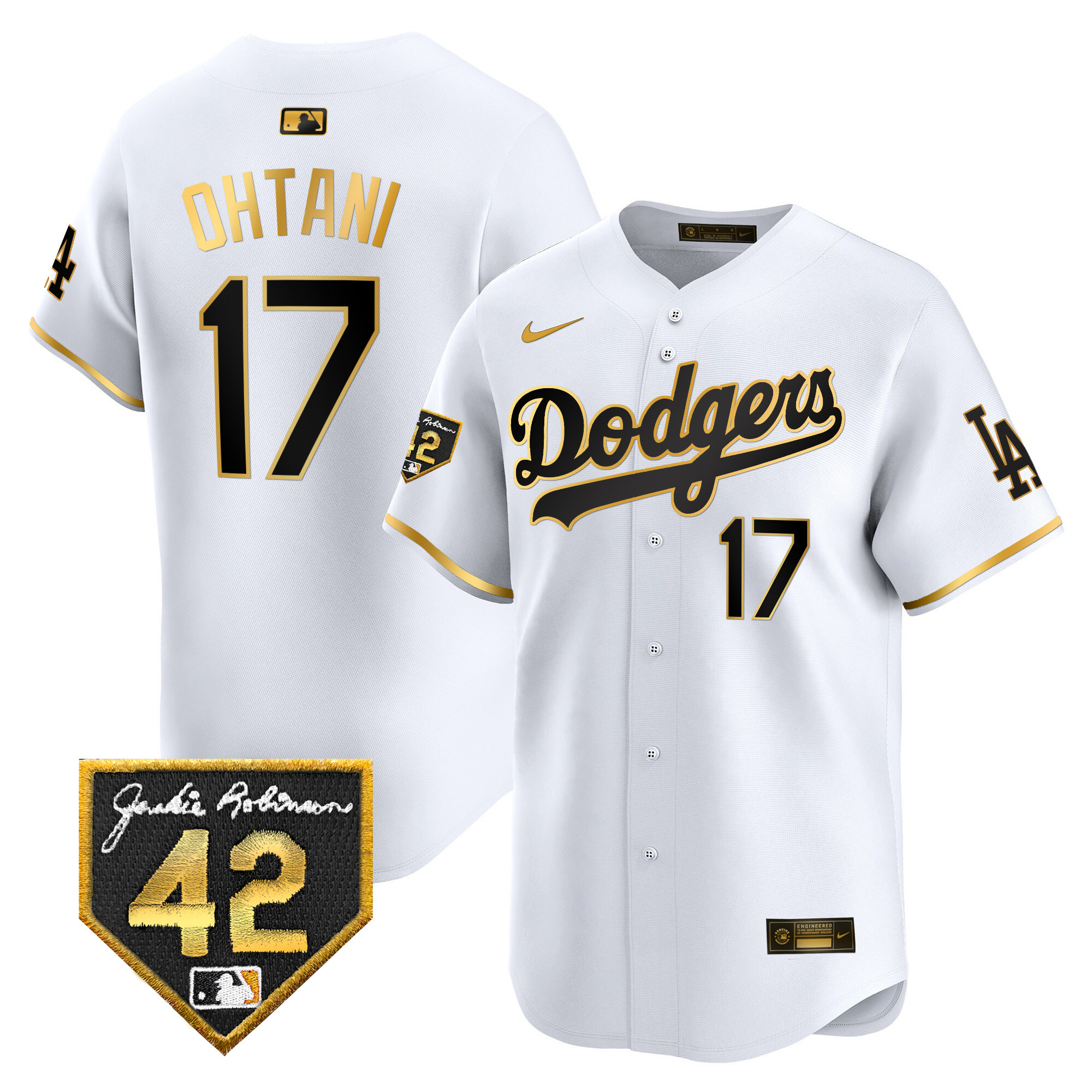 Men's Dodgers 2024 Jackie Robinson Patch Vapor Premier Limited Jersey - All Stitched