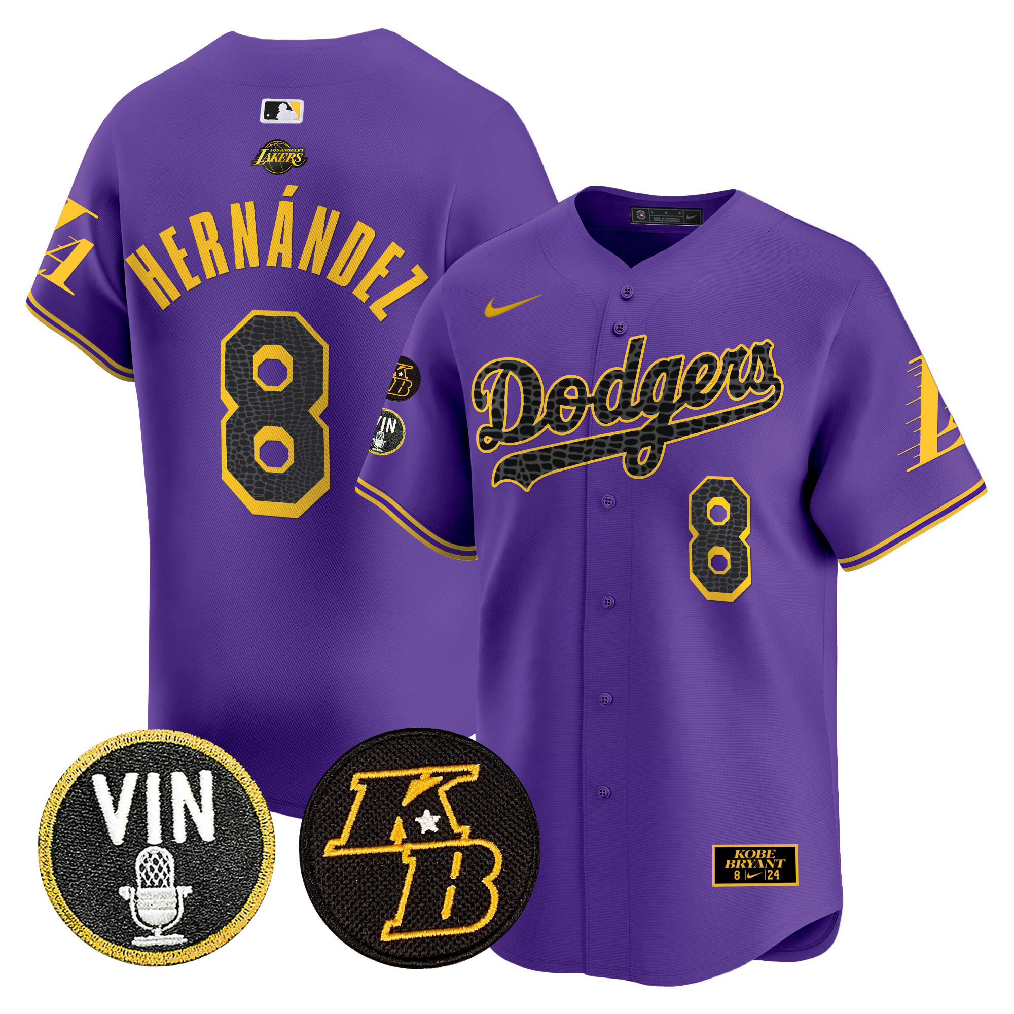 Men's Dodgers 2024 Mamba Vapor Premier Limited Jersey V2 - All Stitched