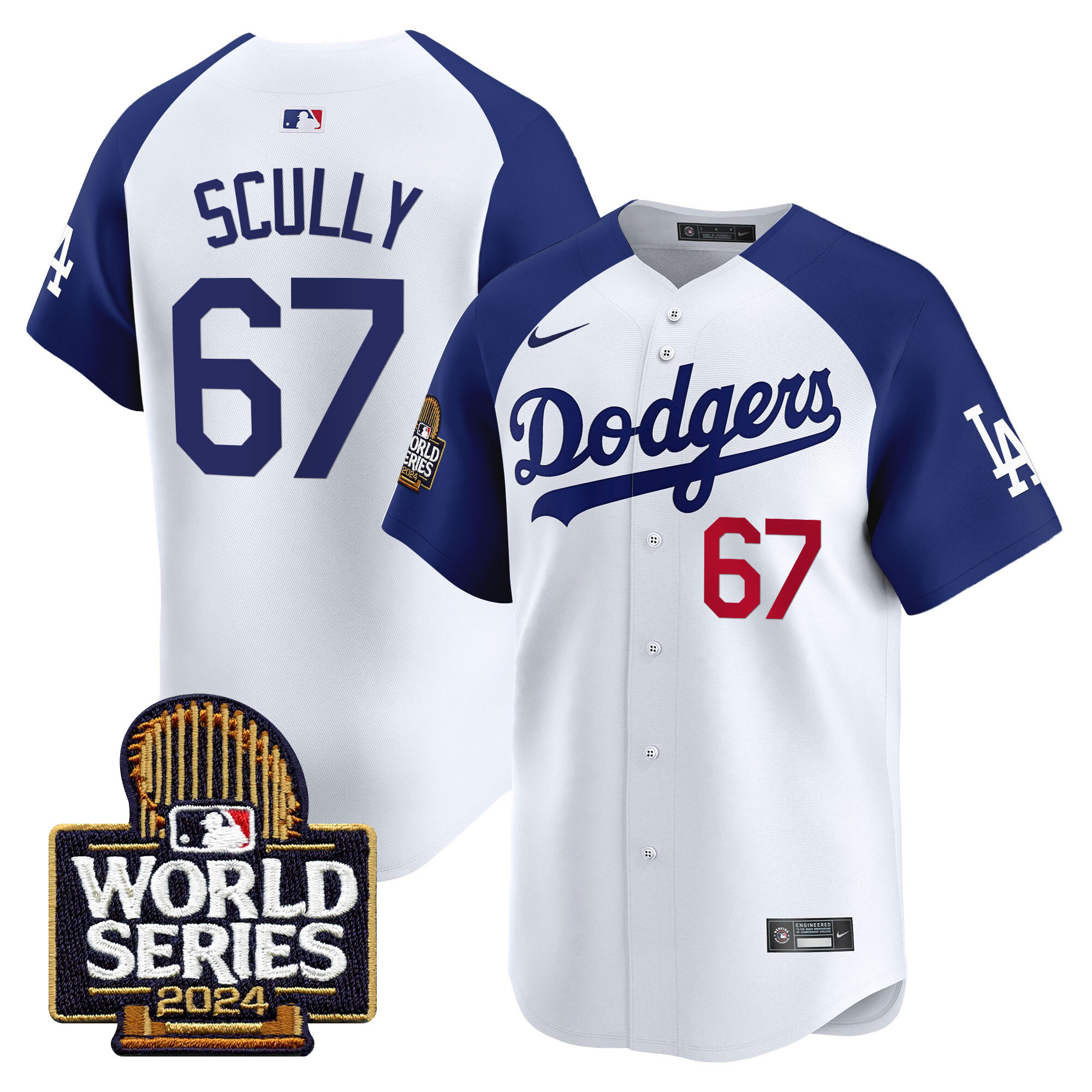 Men's Dodgers 2024 World Series Vapor Premier Limited Jersey - All Stitched