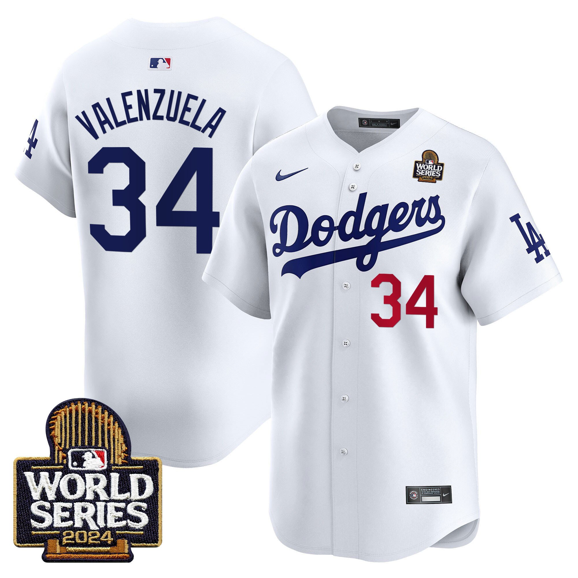 Men's Dodgers 2024 World Series Vapor Premier Limited Jersey V2 - All Stitched