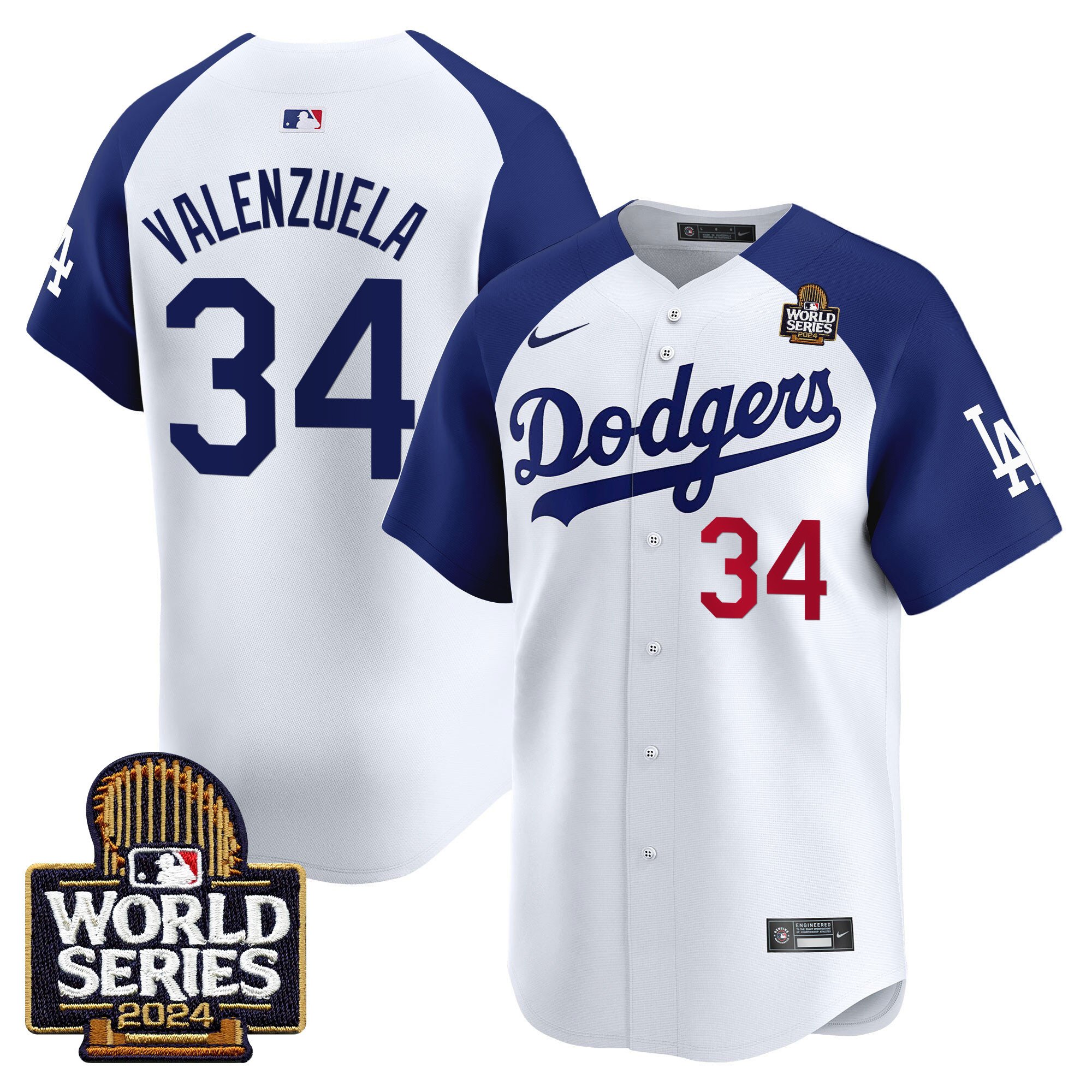 Men's Dodgers 2024 World Series Vapor Premier Limited Jersey V2 - All Stitched