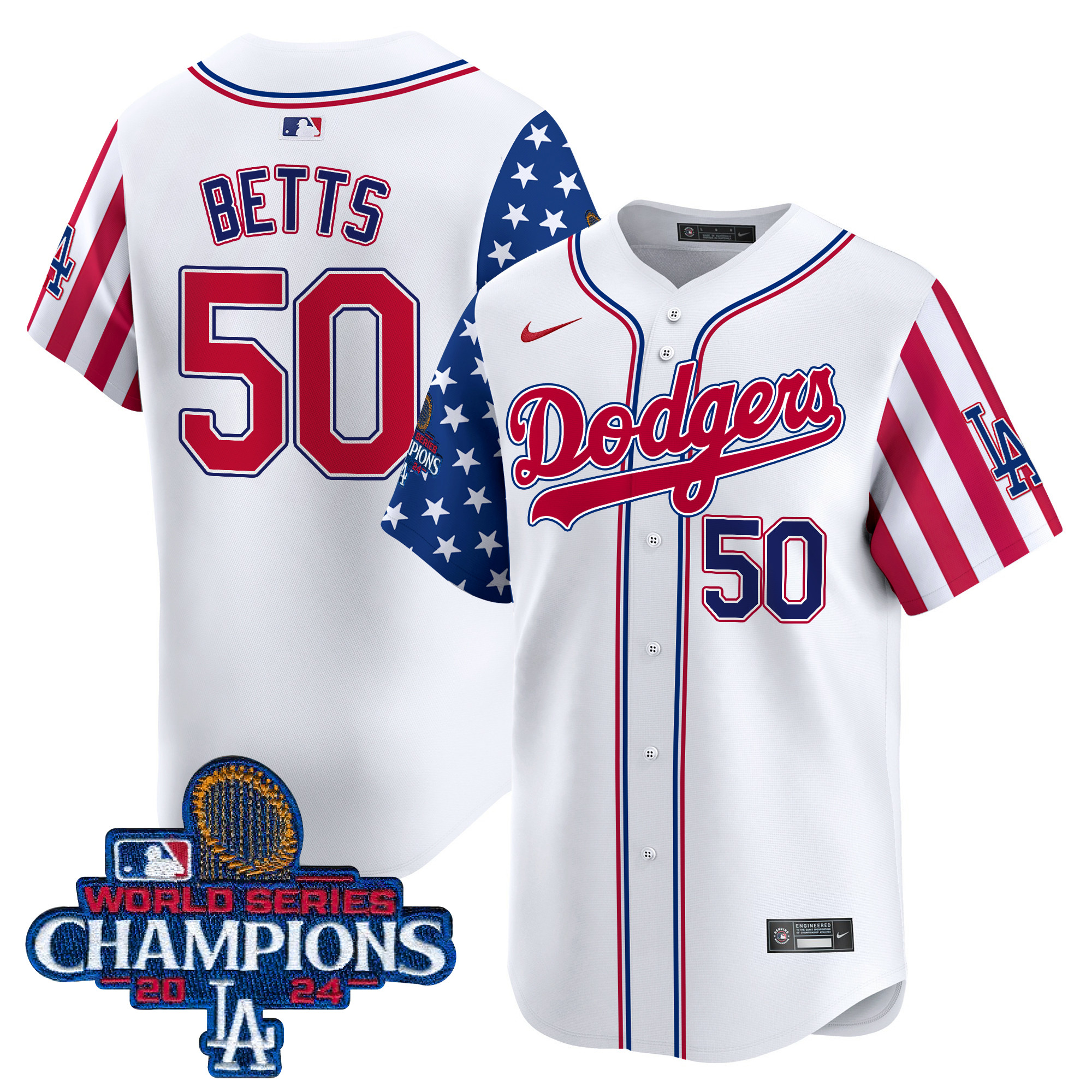 Men's Dodgers American Style 2024 World Series Champions Vapor Premier Limited Jersey - All Stitched
