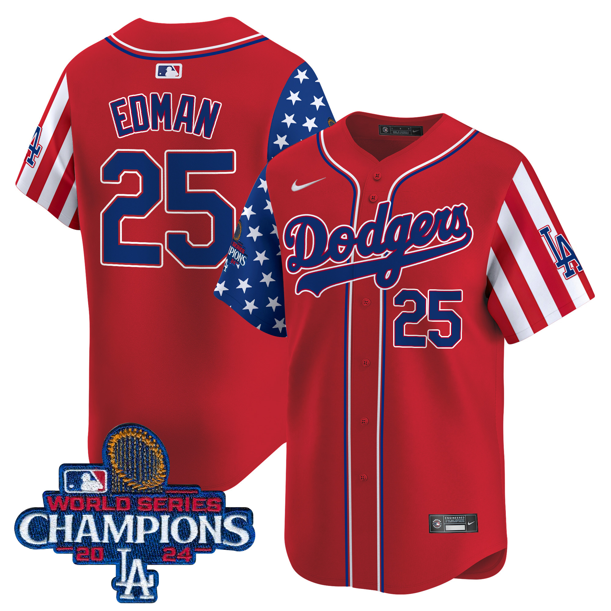 Men's Dodgers American Style 2024 World Series Champions Vapor Premier Limited Jersey - All Stitched
