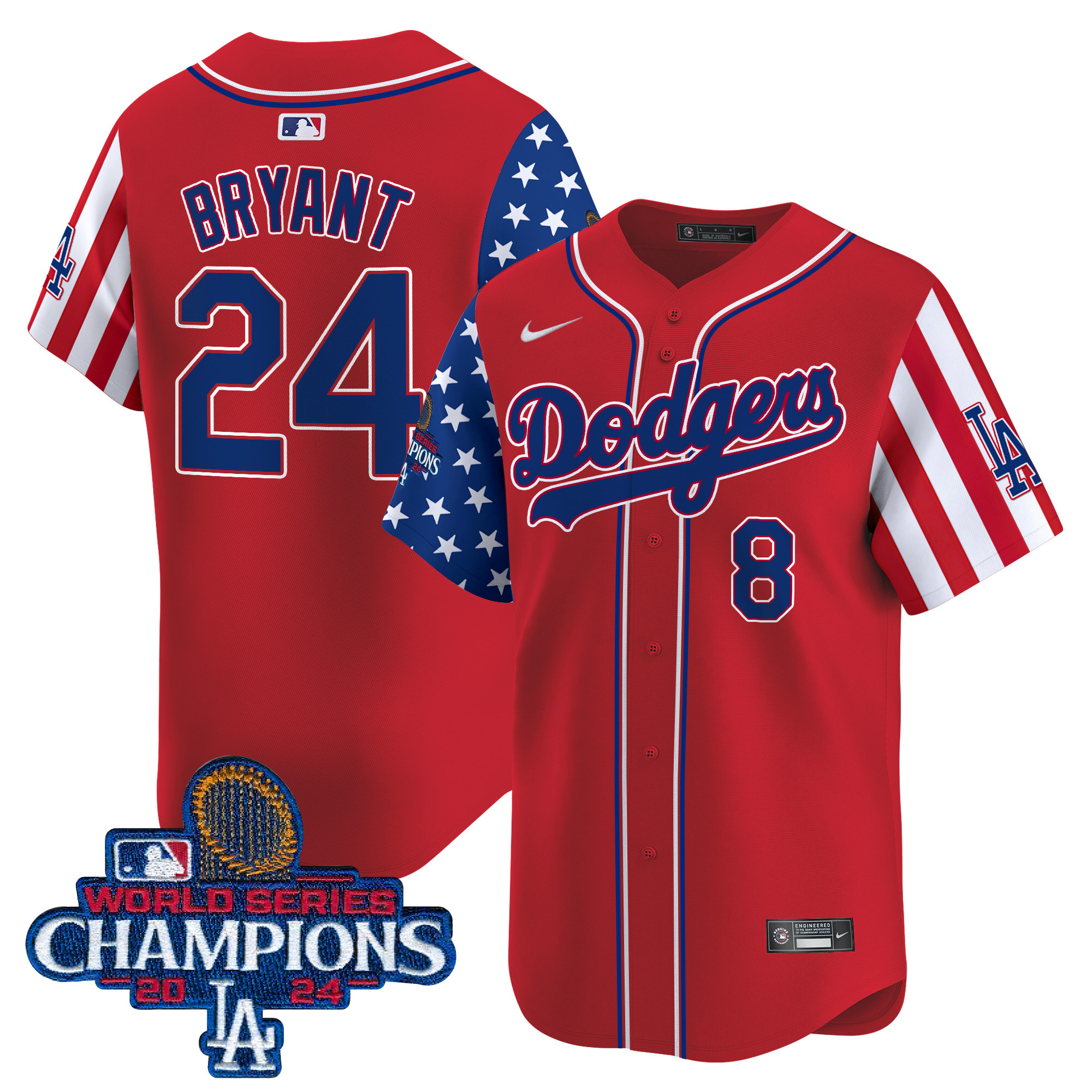 Men's Dodgers American Style 2024 World Series Champions Vapor Premier Limited Jersey - All Stitched