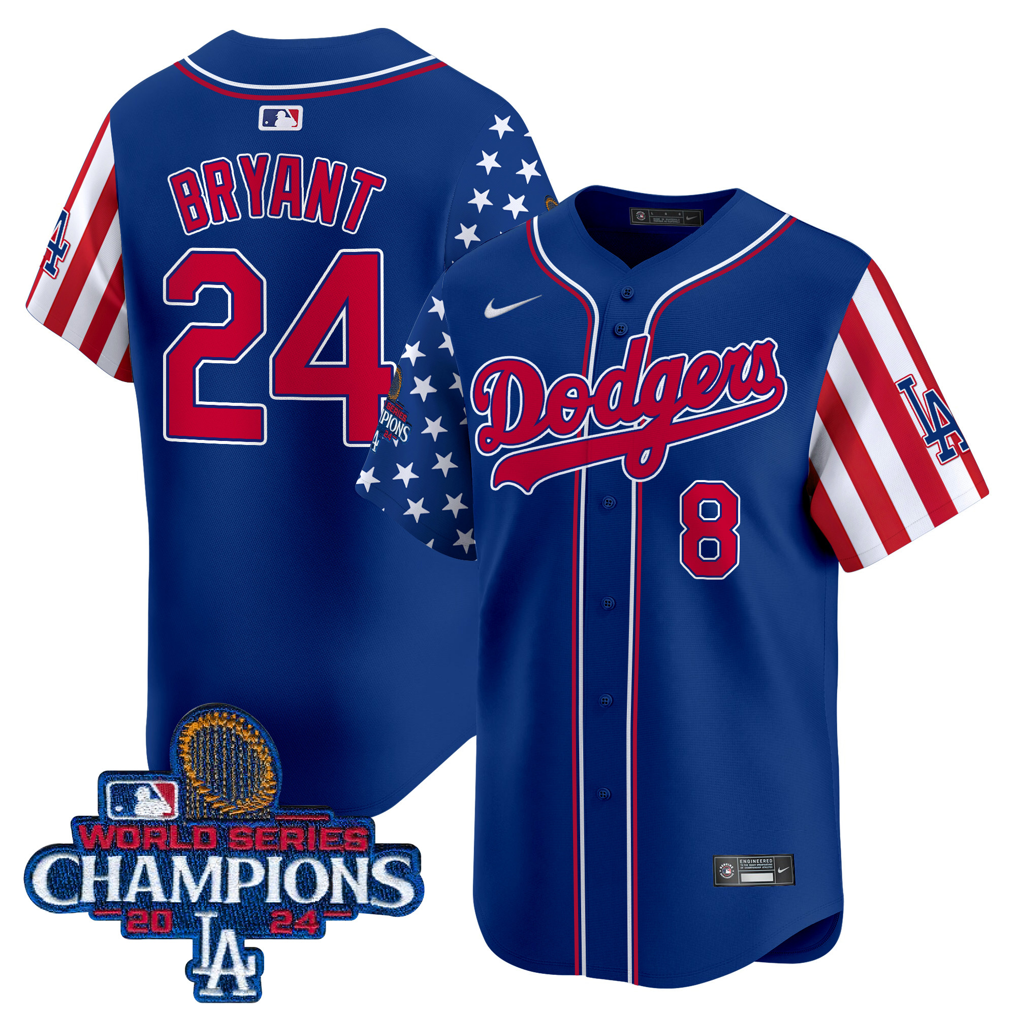 Men's Dodgers American Style 2024 World Series Champions Vapor Premier Limited Jersey - All Stitched