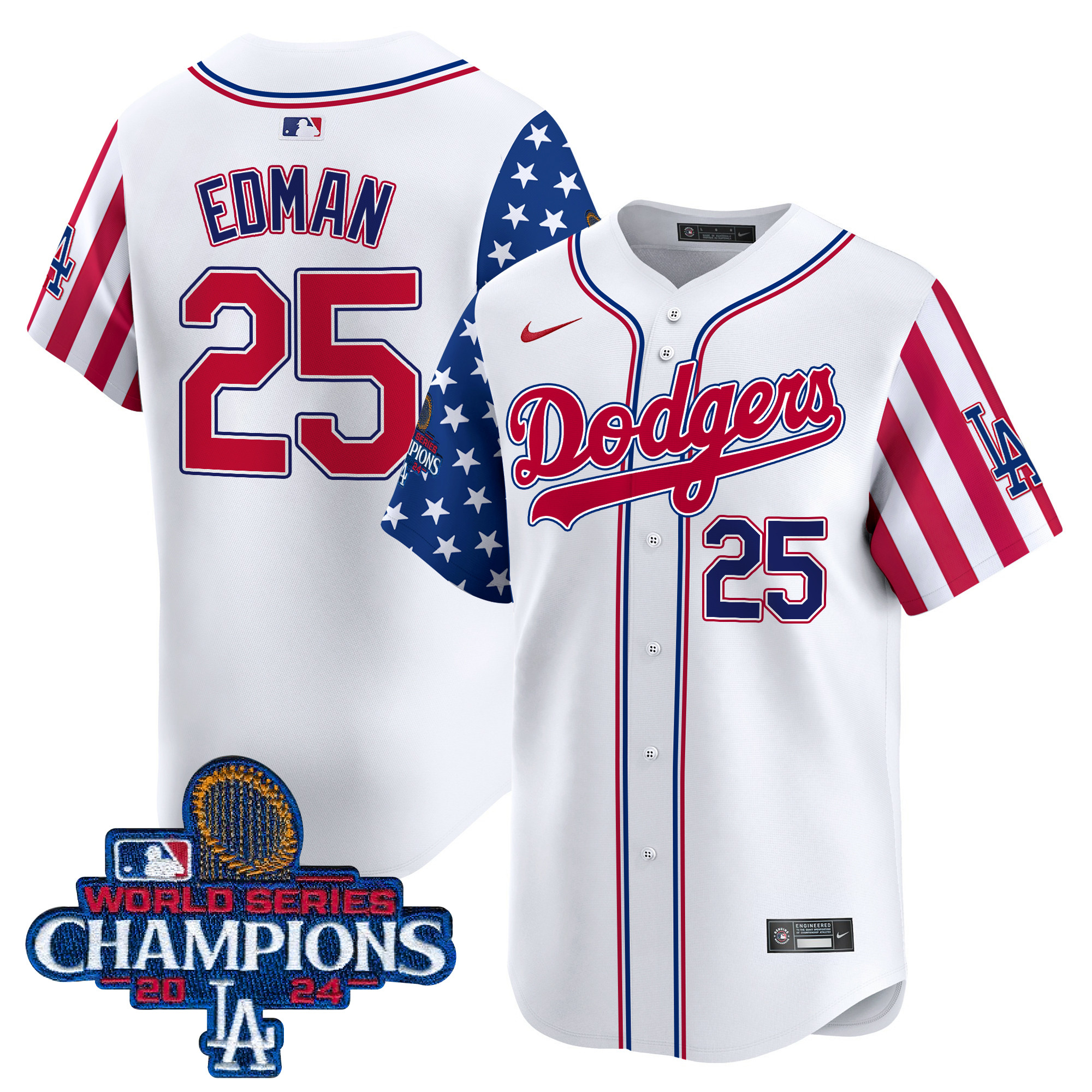 Men's Dodgers American Style 2024 World Series Champions Vapor Premier Limited Jersey - All Stitched