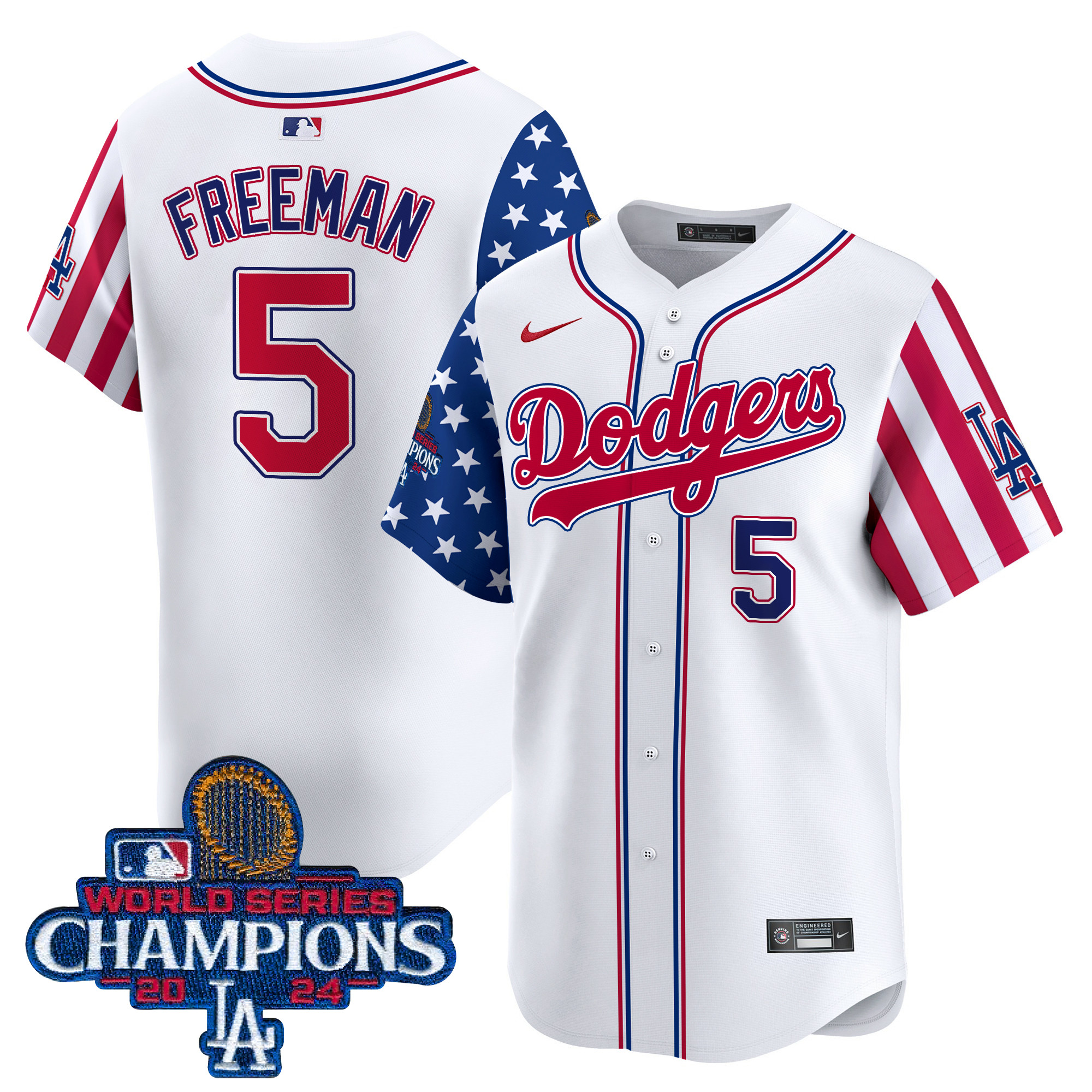 Men's Dodgers American Style 2024 World Series Champions Vapor Premier Limited Jersey - All Stitched