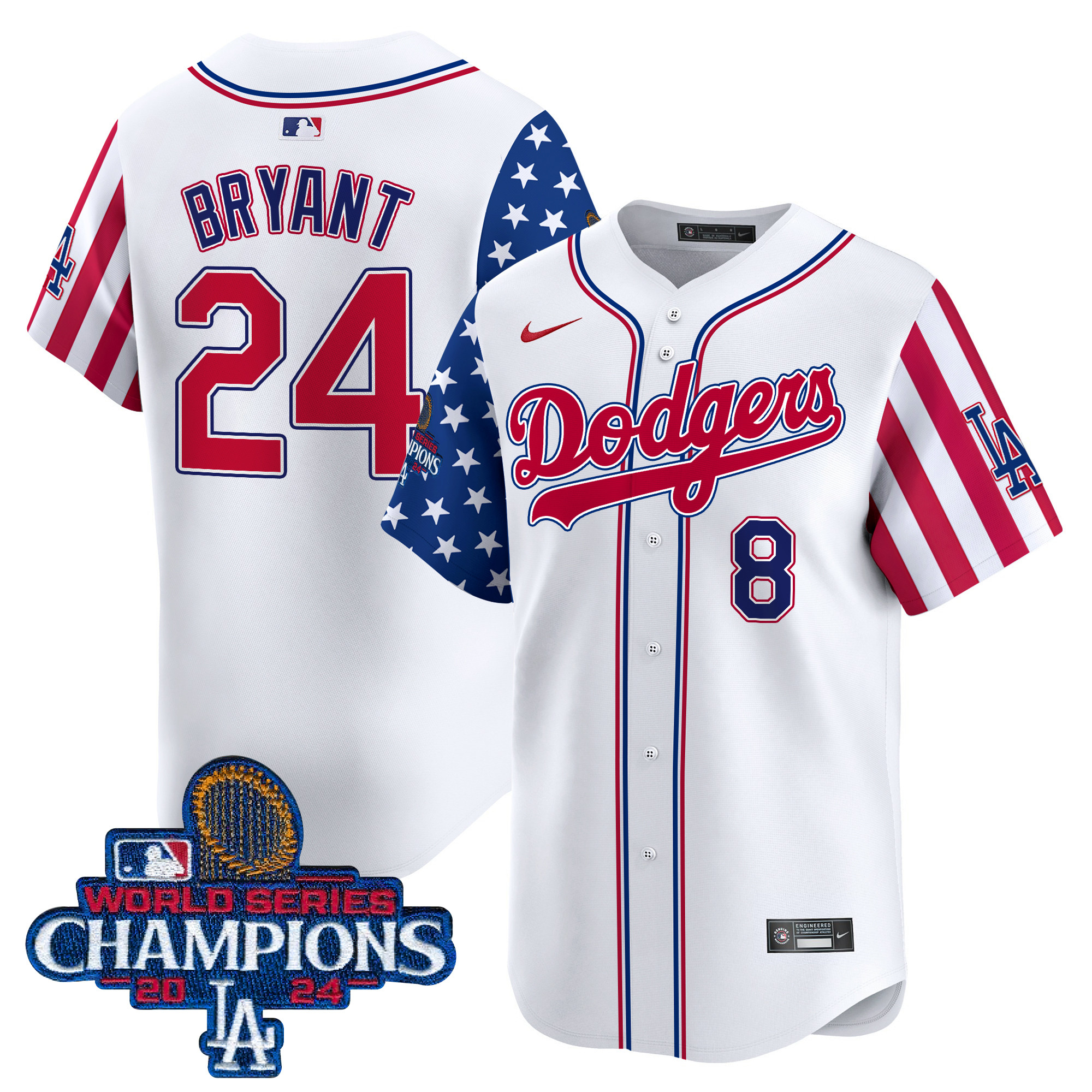 Men's Dodgers American Style 2024 World Series Champions Vapor Premier Limited Jersey - All Stitched