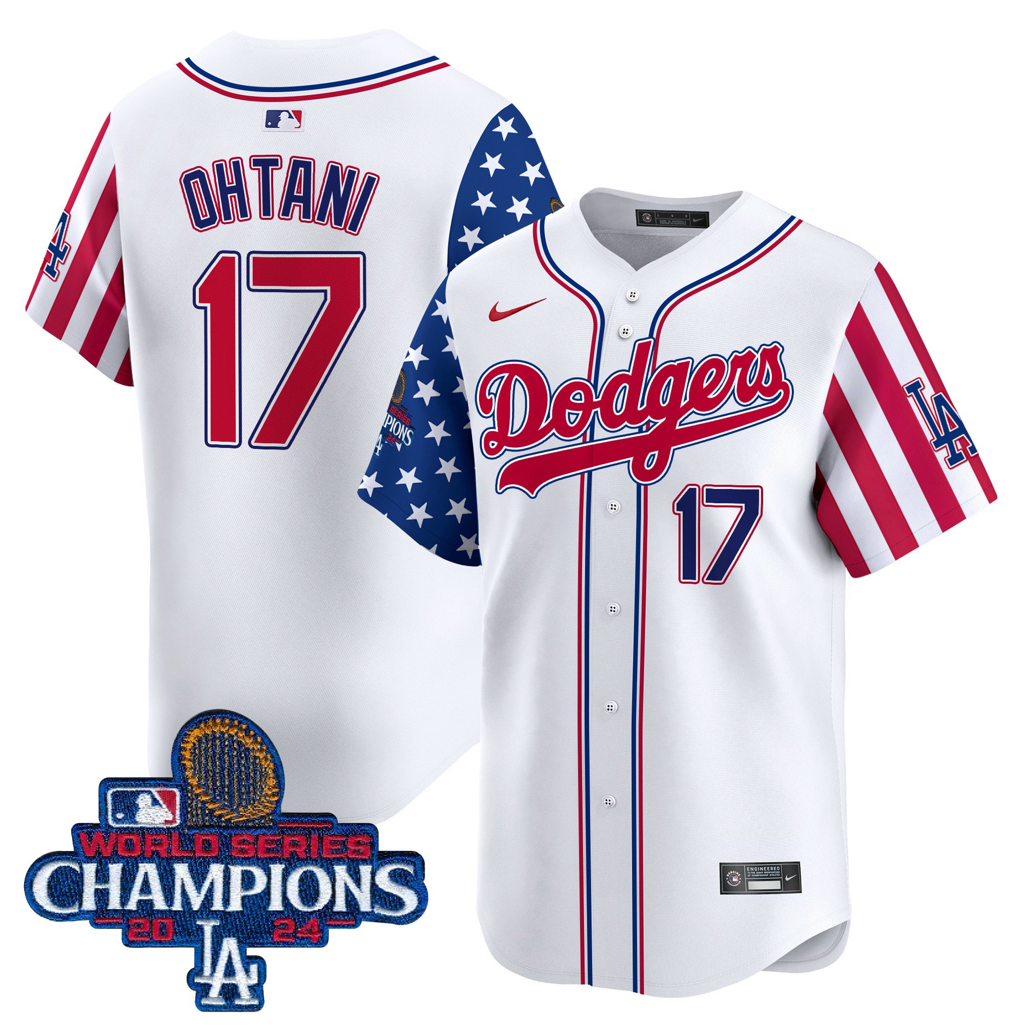 Men's Dodgers American Style 2024 World Series Champions Vapor Premier Limited Jersey - All Stitched