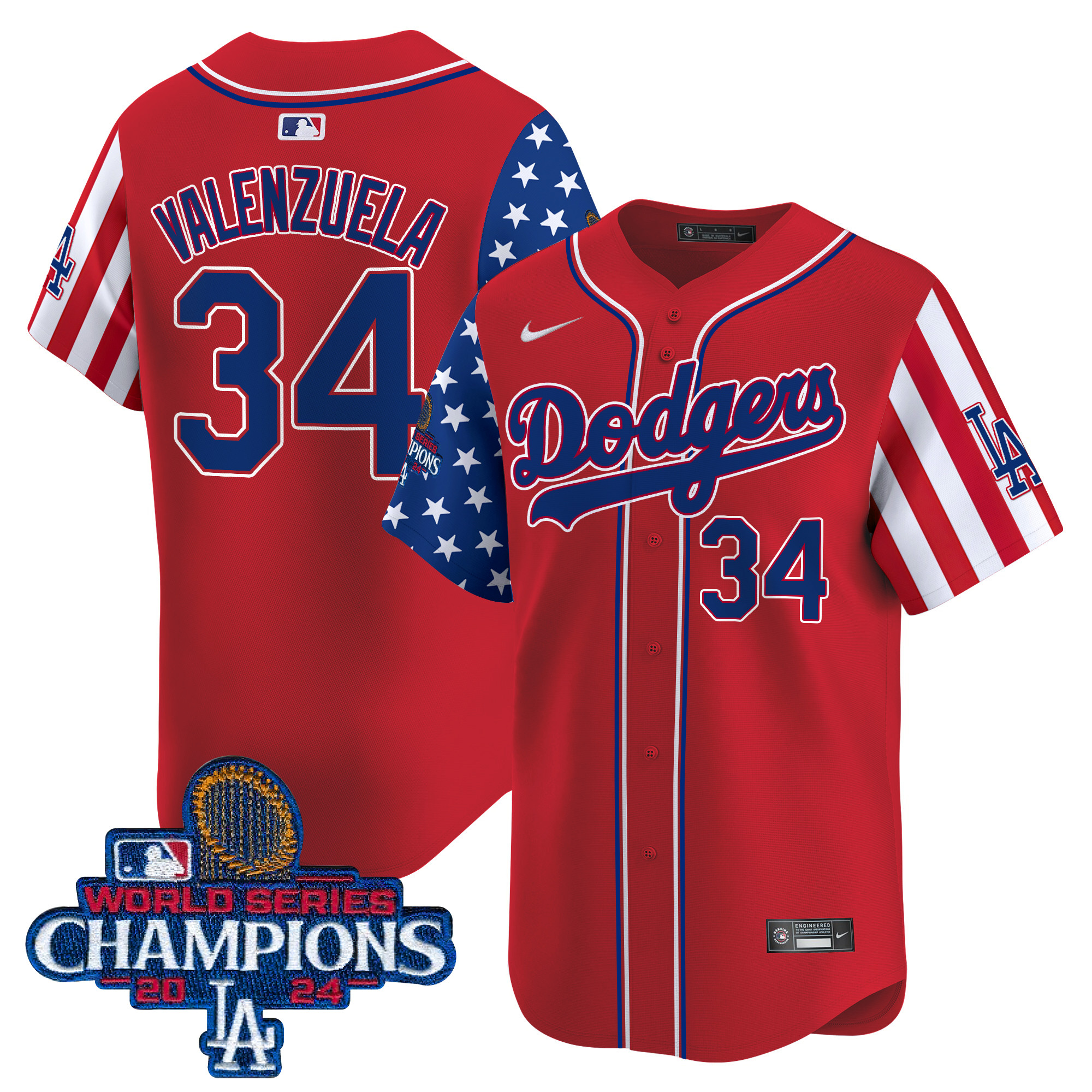 Men's Dodgers American Style 2024 World Series Champions Vapor Premier Limited Jersey - All Stitched