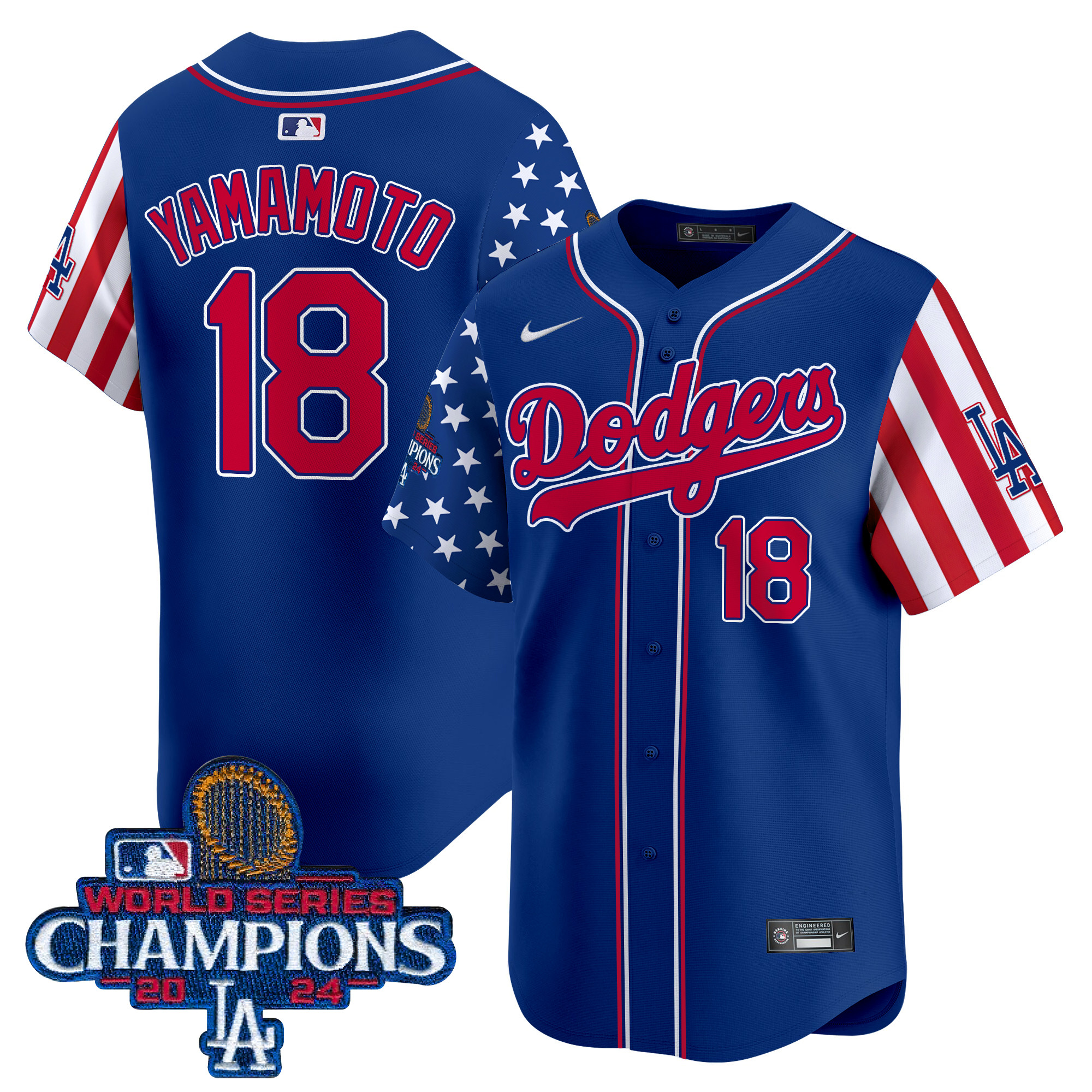 Men's Dodgers American Style 2024 World Series Champions Vapor Premier Limited Jersey - All Stitched