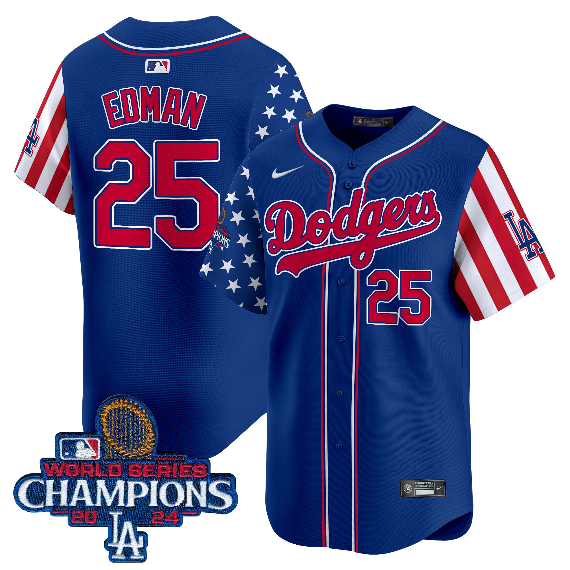 Men's Dodgers American Style 2024 World Series Champions Vapor Premier Limited Jersey - All Stitched