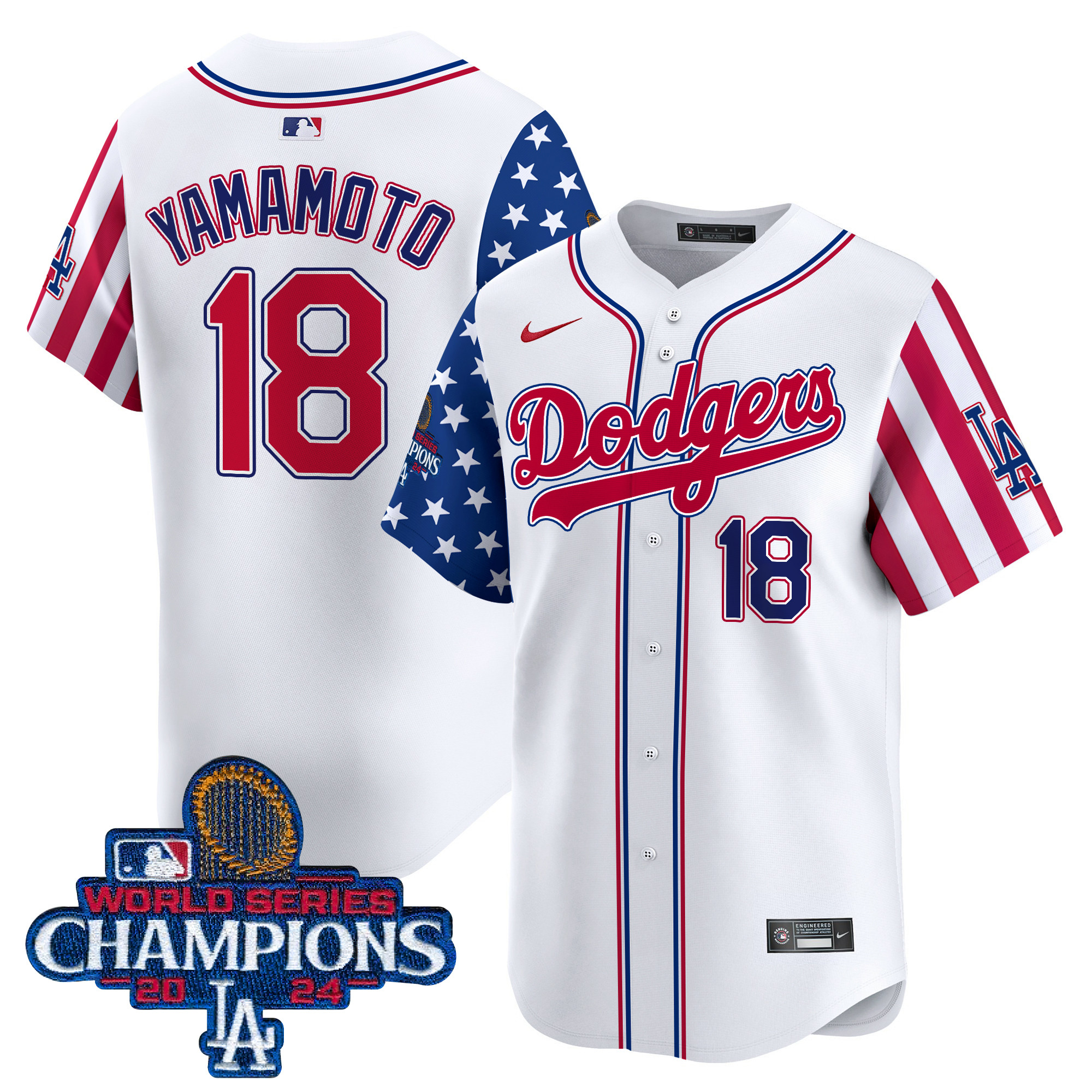 Men's Dodgers American Style 2024 World Series Champions Vapor Premier Limited Jersey - All Stitched