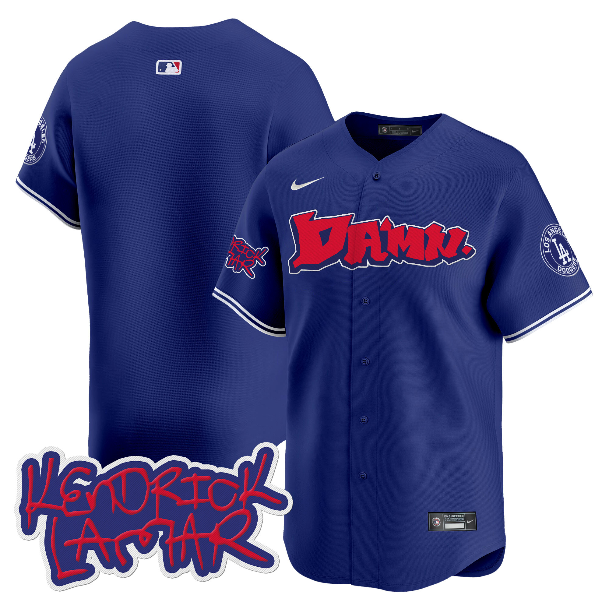 Men's Dodgers Kendrick Lamar Vapor Premier Limited Jersey - All Stitched